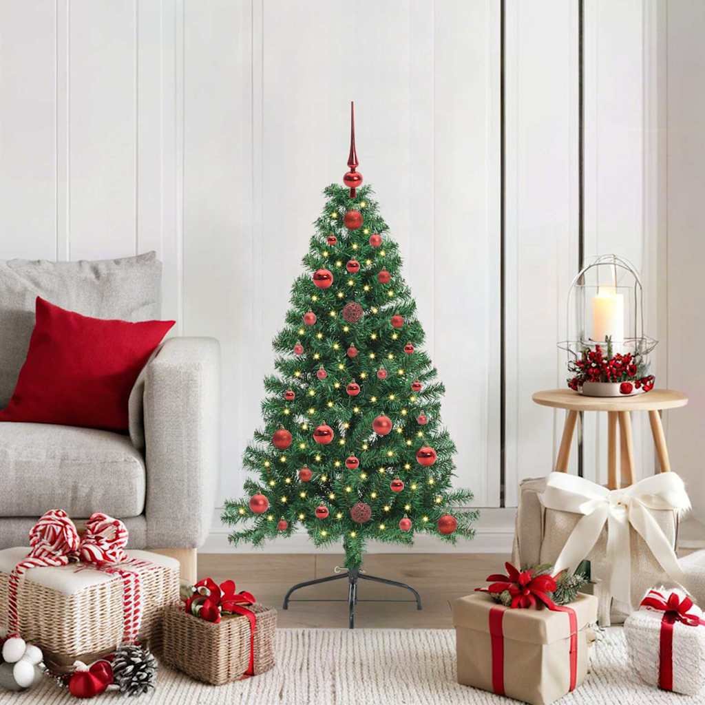 Walplus 150 LED Lights Pre-lit Artificial Christmas Tree - Green - 120 cm