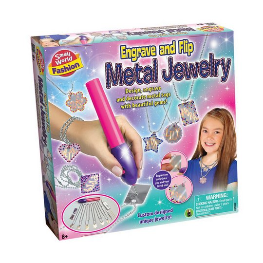 Small World Toys Engrave & Flip Metal Jewellery Craft Activity Set