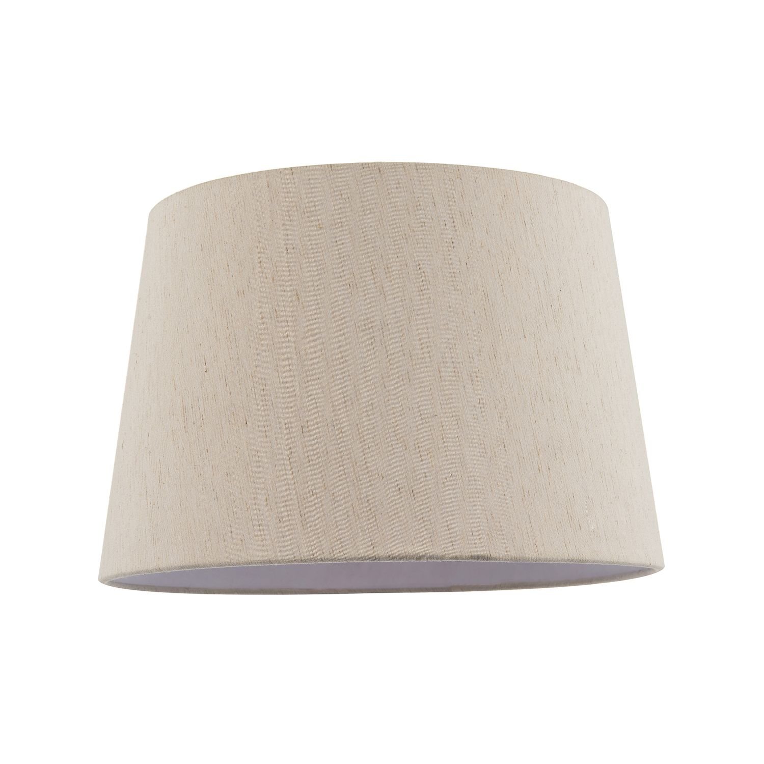 Happy Homewares Light Beige Natural Linen Fabric with White Lampshade - 30cm