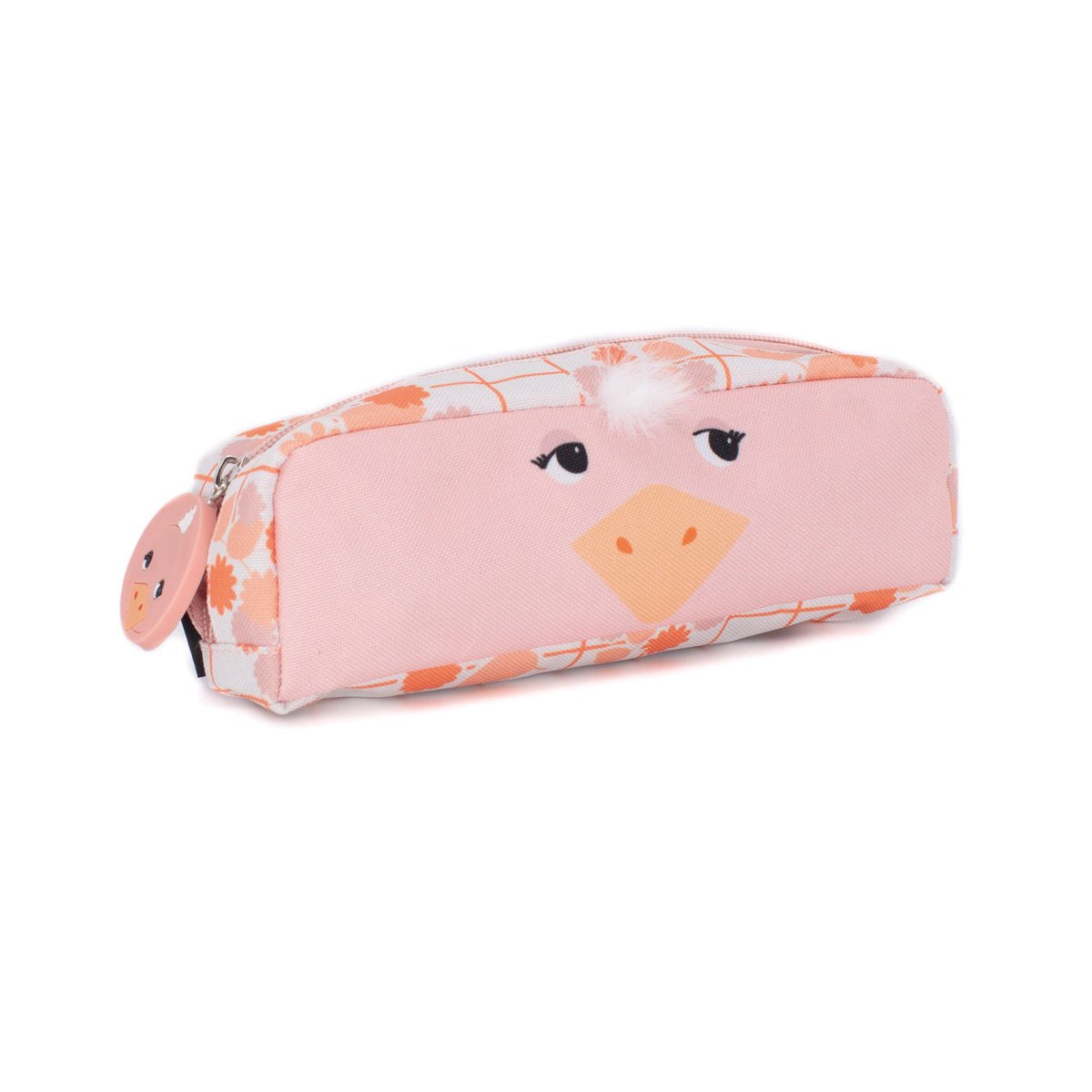 Les Deglingos 1-Zip Animal Face Pencil Case Stationery - Pomelos the Ostrich