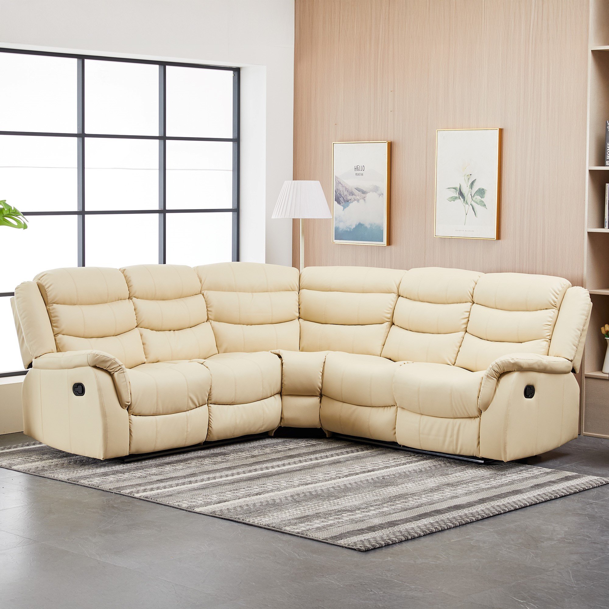 Artemis Home Astoria Reclining Corner Sofa - Cream
