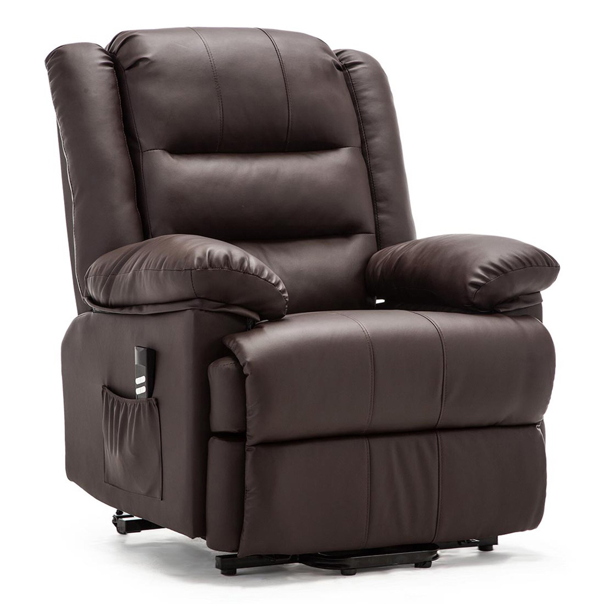 Furniture Online Loxley Electric Rise Recliner Bonded Leather - Brown