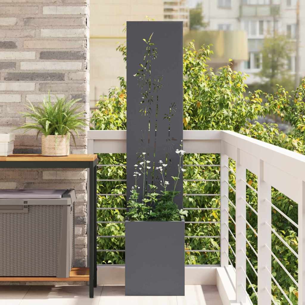 Walplus Bamboo Design Garden Privacy Screen - Anthracite - 32 x 1.7 x 140 cm