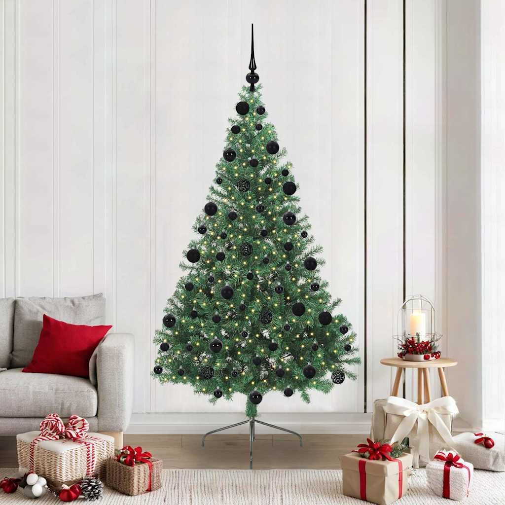 Walplus 300 LED Fairy Lights Pre-lit Artificial Christmas Tree - Green - 210 cm
