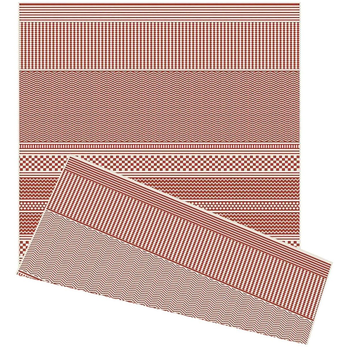 The Rugs Orange Duo Weave Fine Line Reversible Outdoor Rug - 120 x 170cm