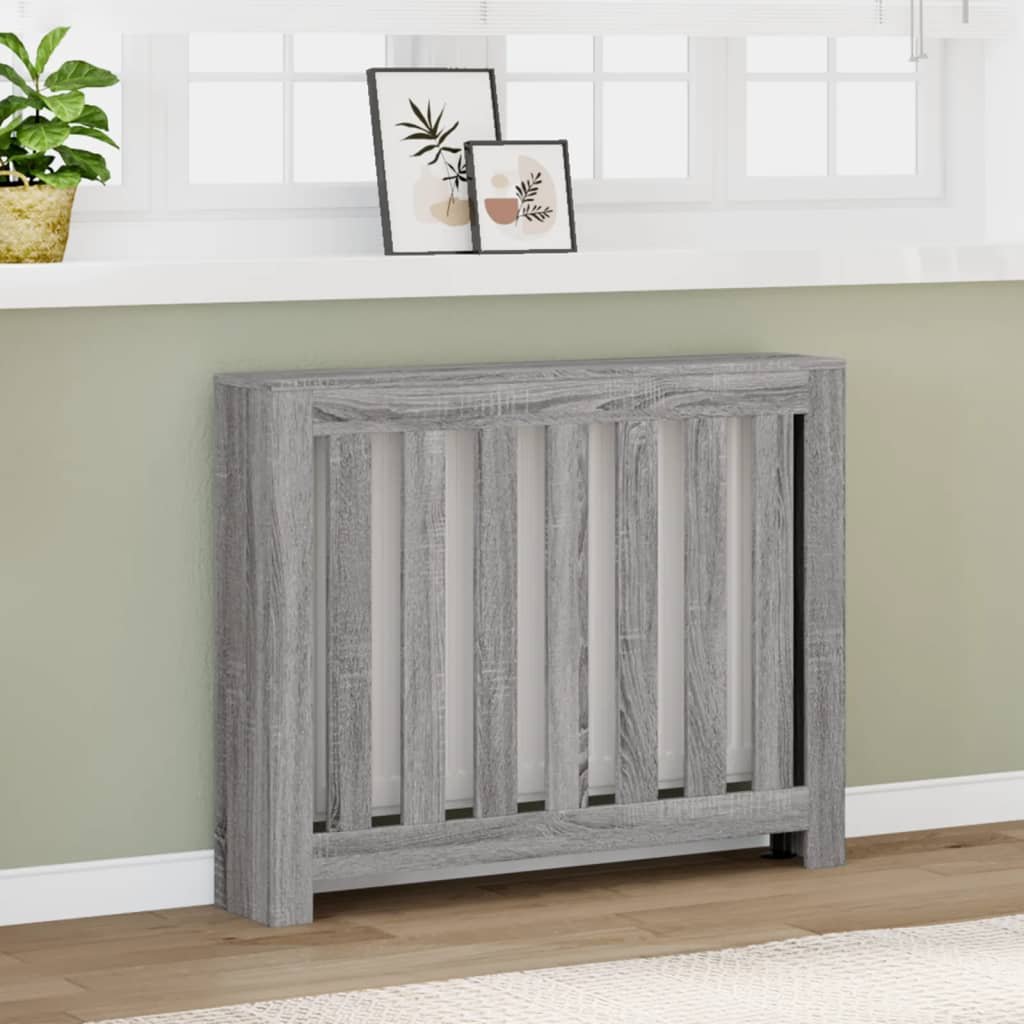 Walplus Vertical Slats Radiator Cover - Grey Sonoma - 104 x 20 x 82 cm