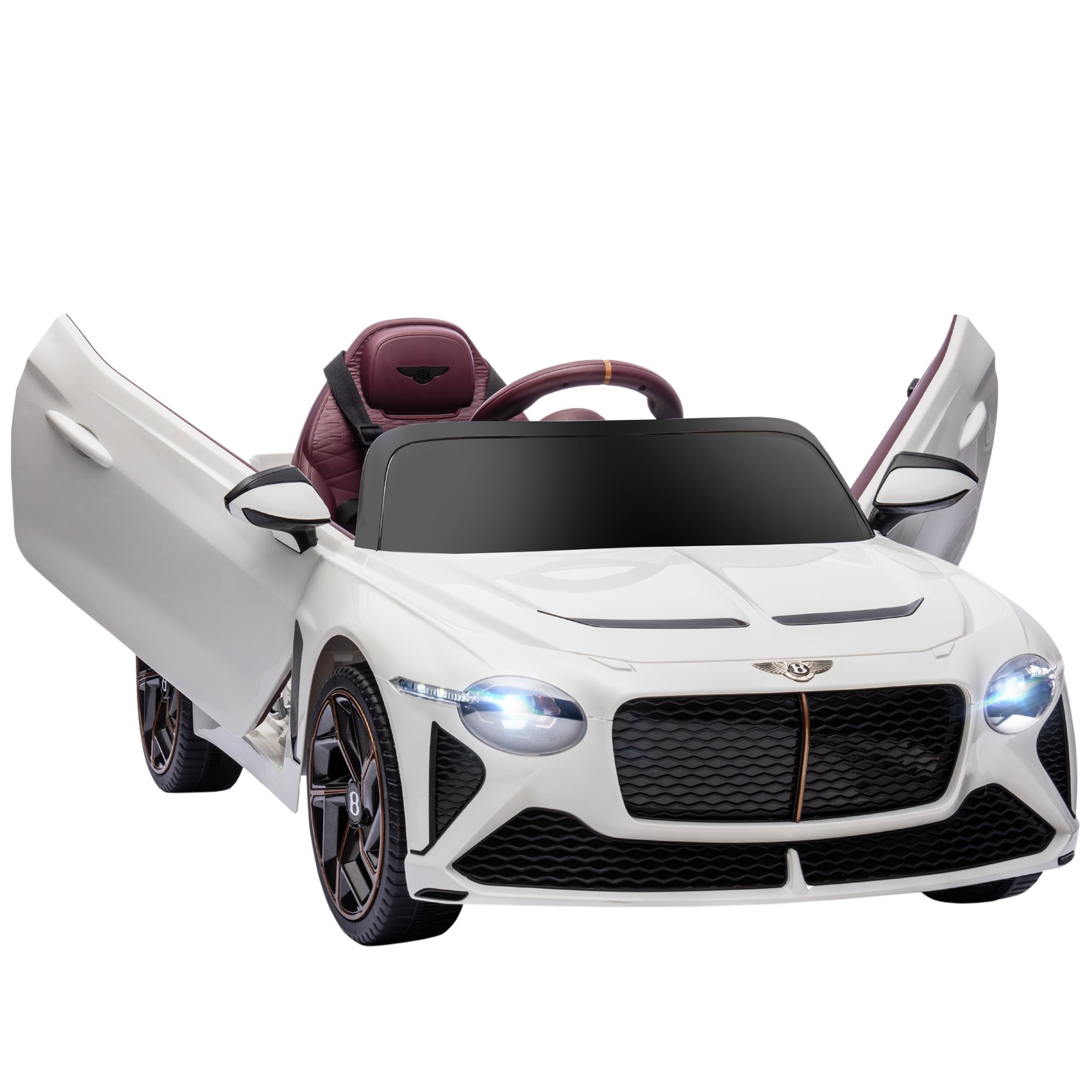 HOMCOM Bentley Bacalar 12V 3 to 5 Years Electric Ride on Car – White