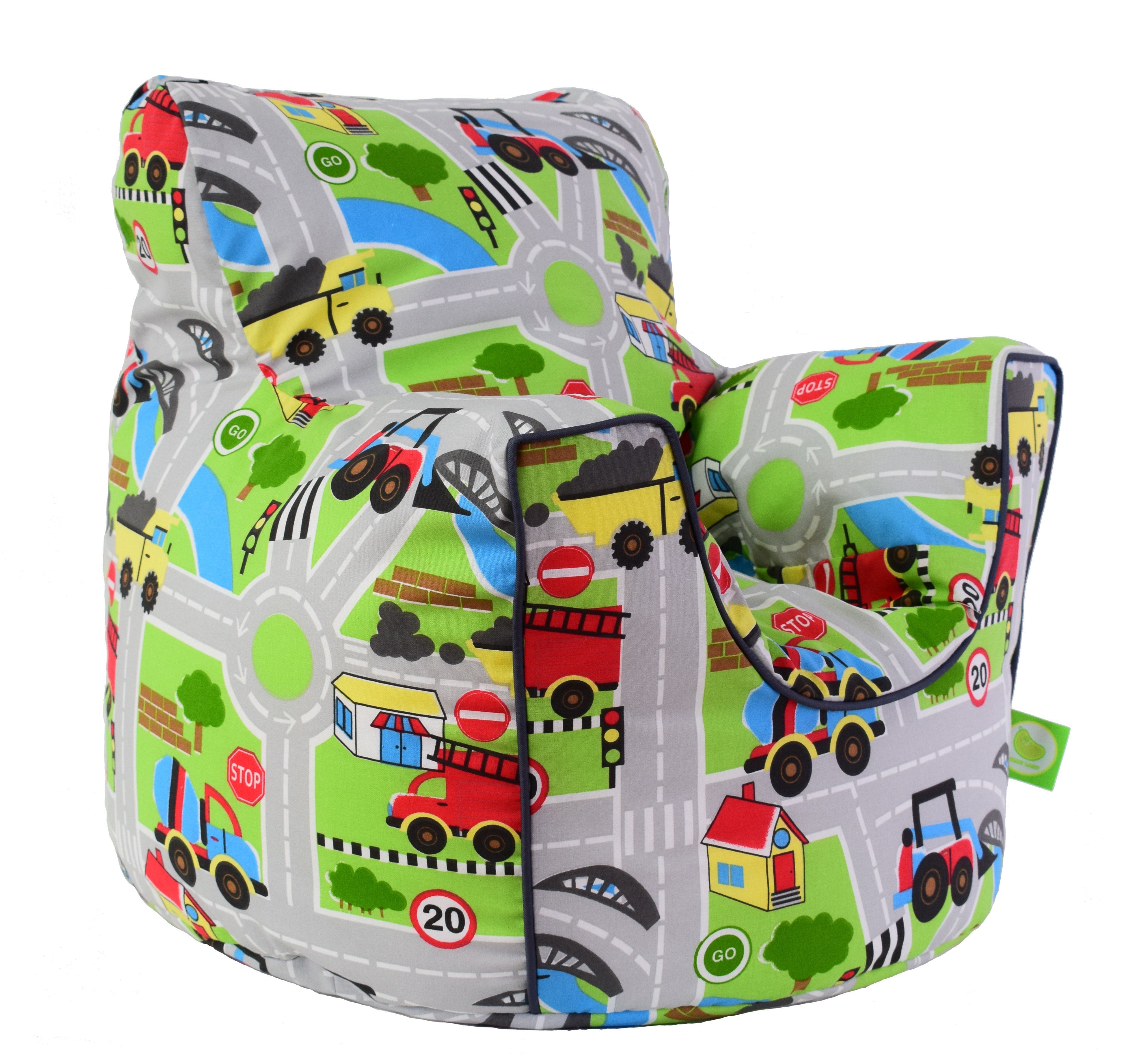Bean Lazy Road Map Cotton Bean Bag Armchair Child Teen Size Grey