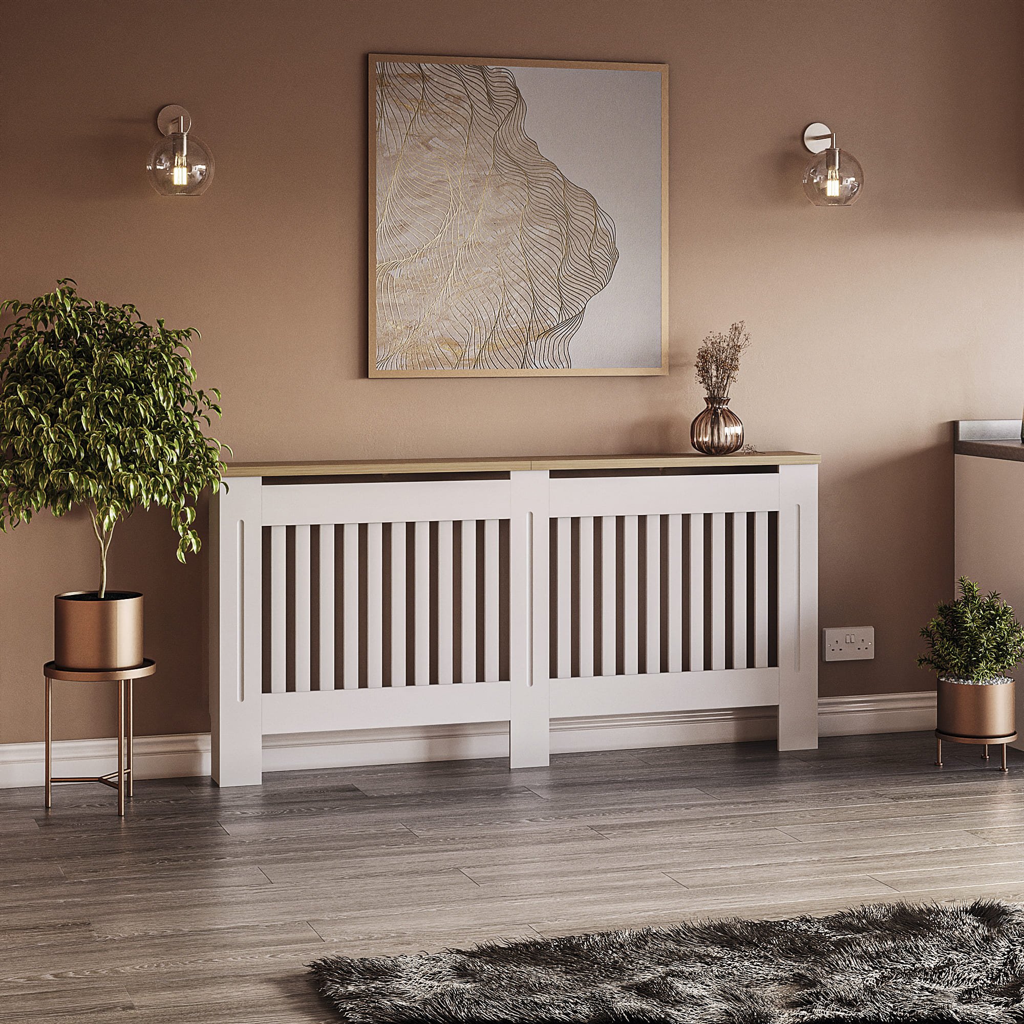 Vida Designs Benfield Large Radiator Cover - White