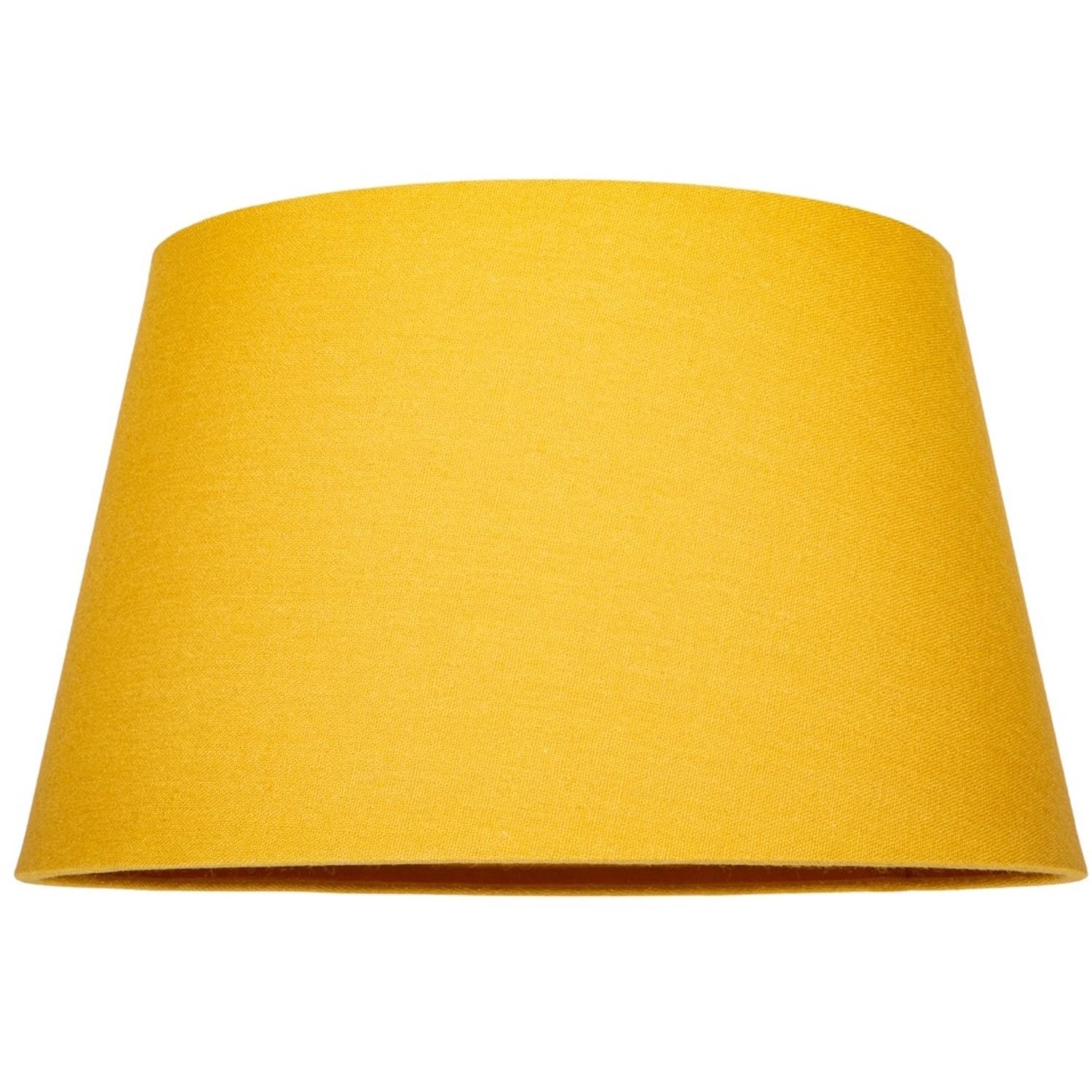 Happy Homewares Ochre Mustard Linen Drum Lampshade - 35cm