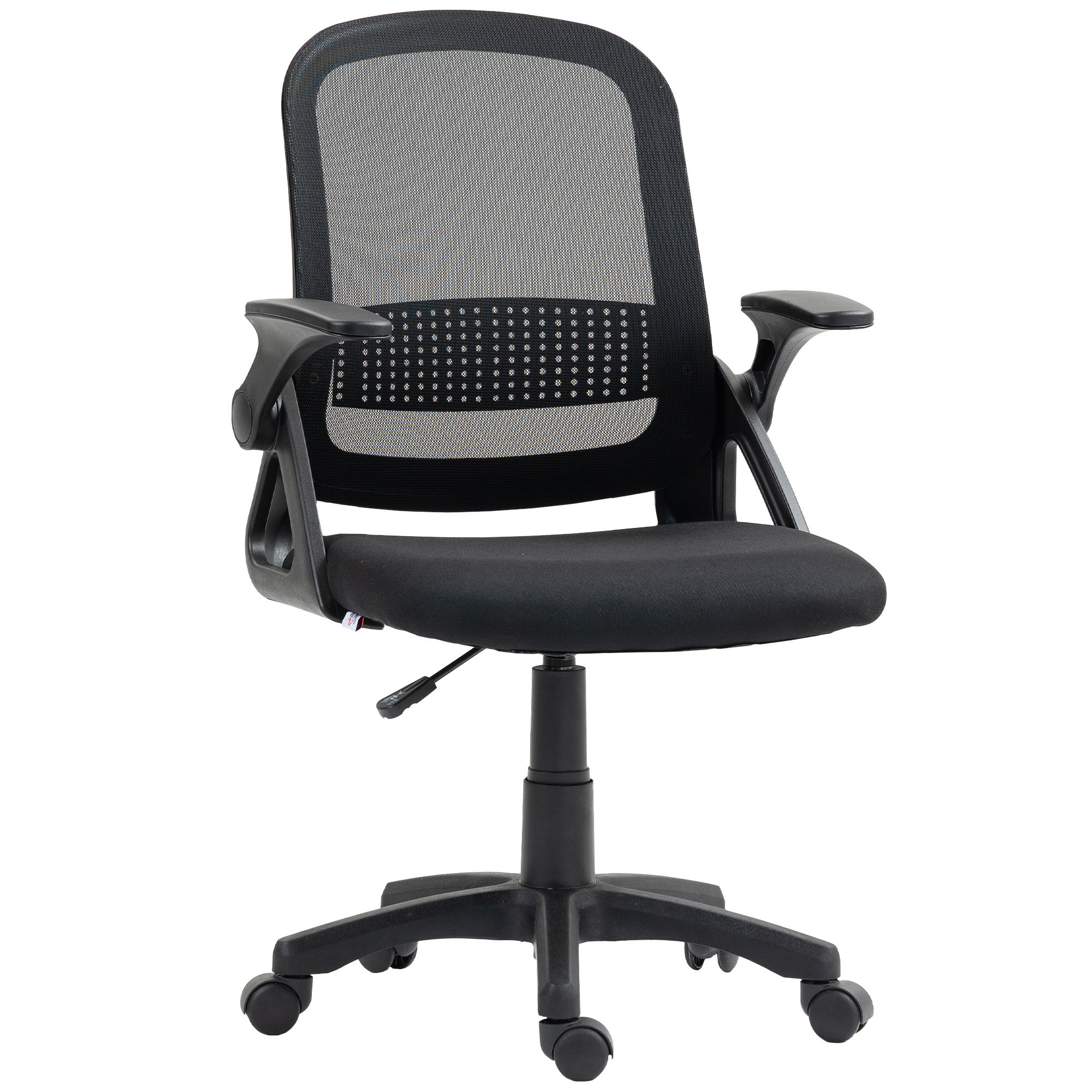 HOMCOM Mesh Swivel Office Chair with Flip Up Armrests - Black