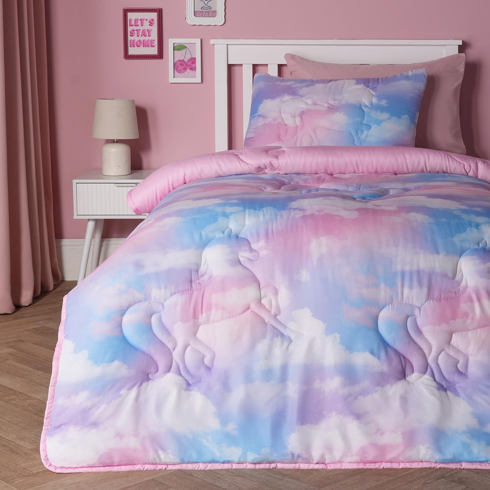 OHS Kids Unicorn 7.5 Tog Coverless Duvet Bedding Set Multi - Double