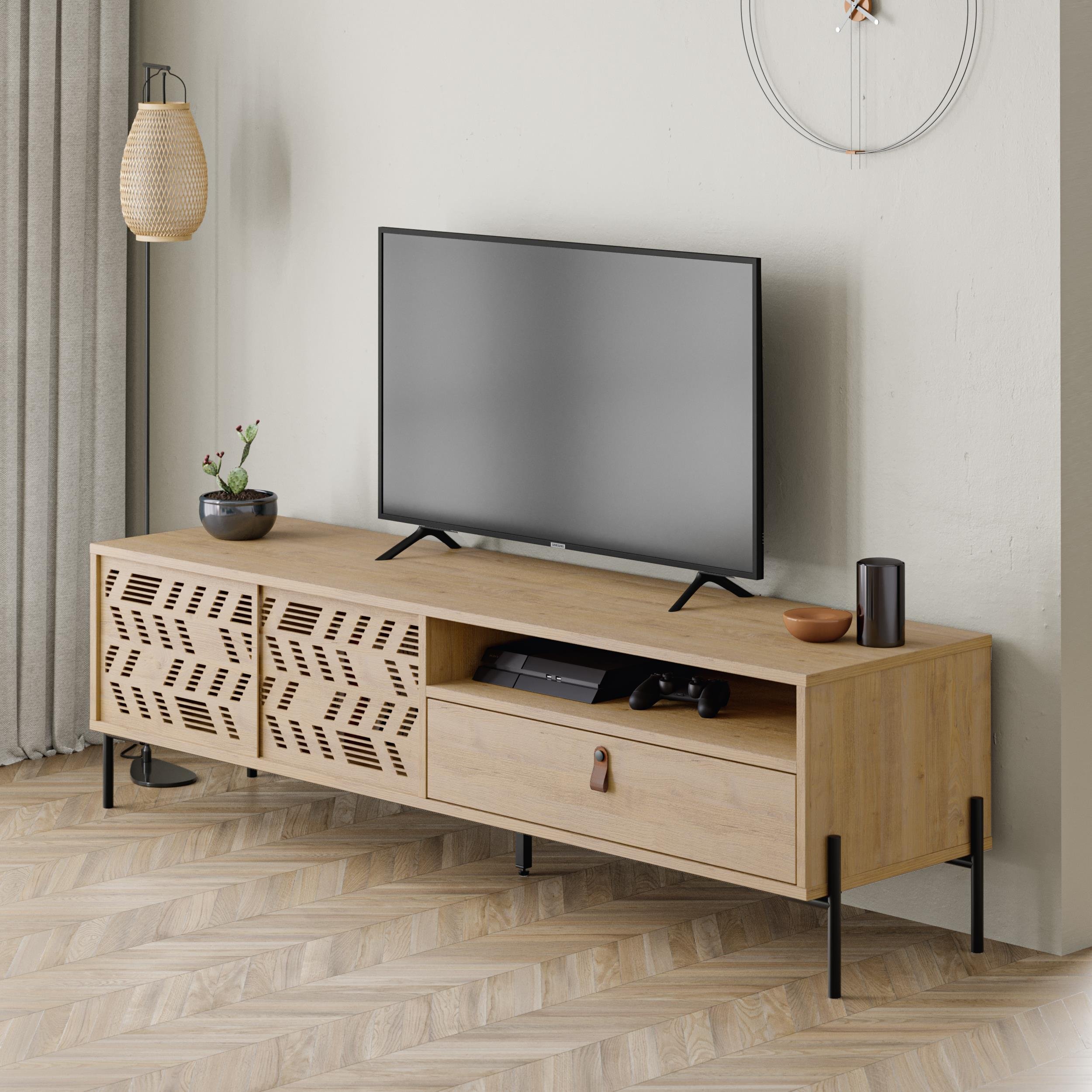 Decortie Dionysos Particleboard TV Unit - Oak