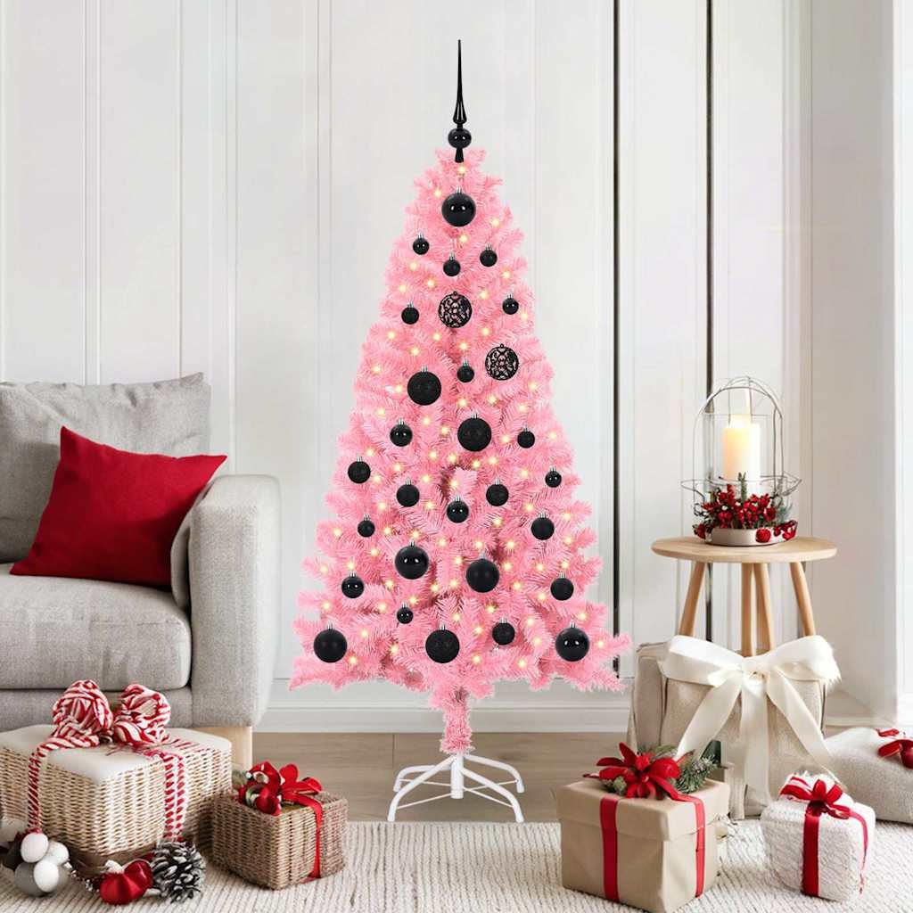 Walplus 150 LED Lights Artificial Christmas Tree 75 cm Wide - Pink - 150 cm