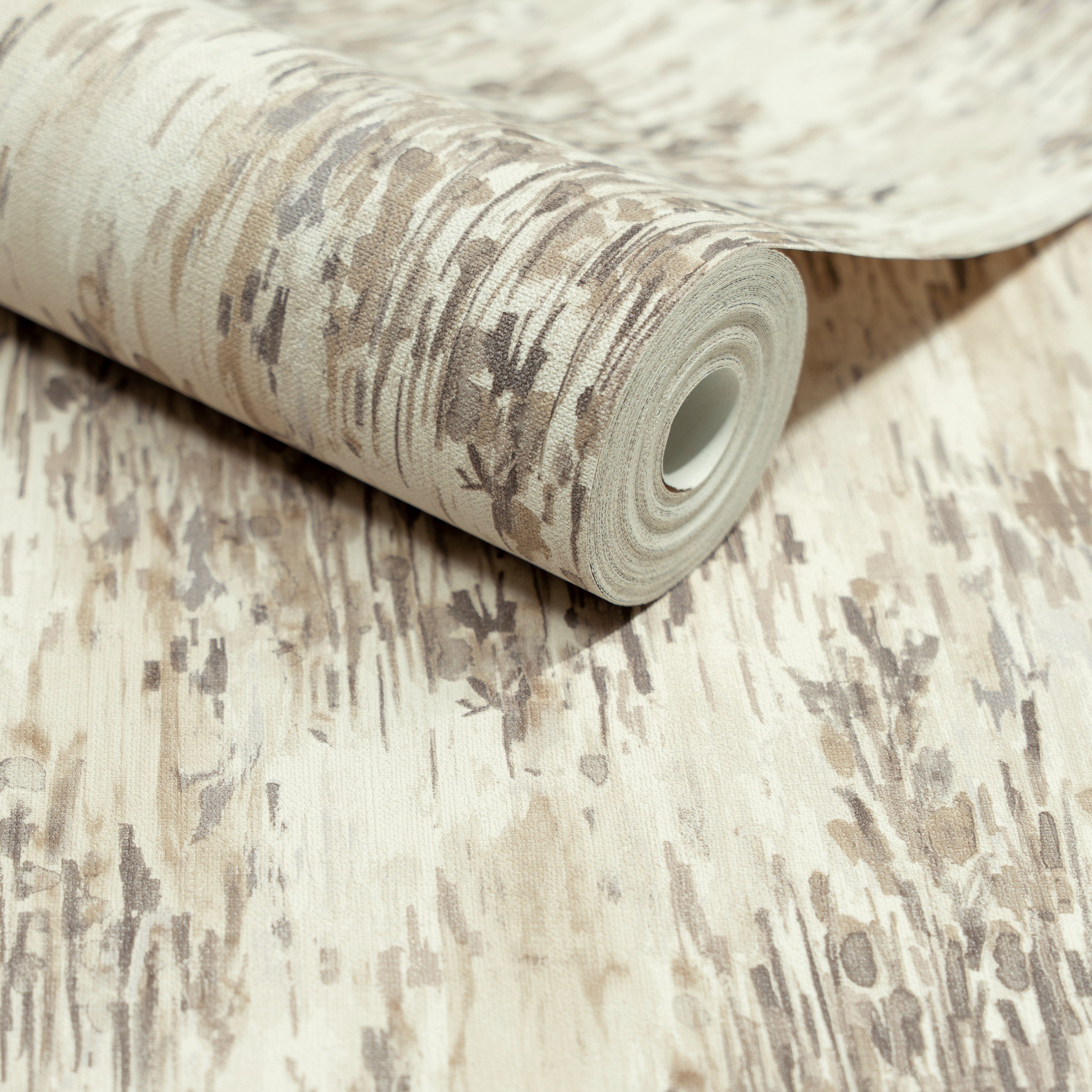 Grandeco Abstract Grasses Textured Wallpaper - Neutral Taupe