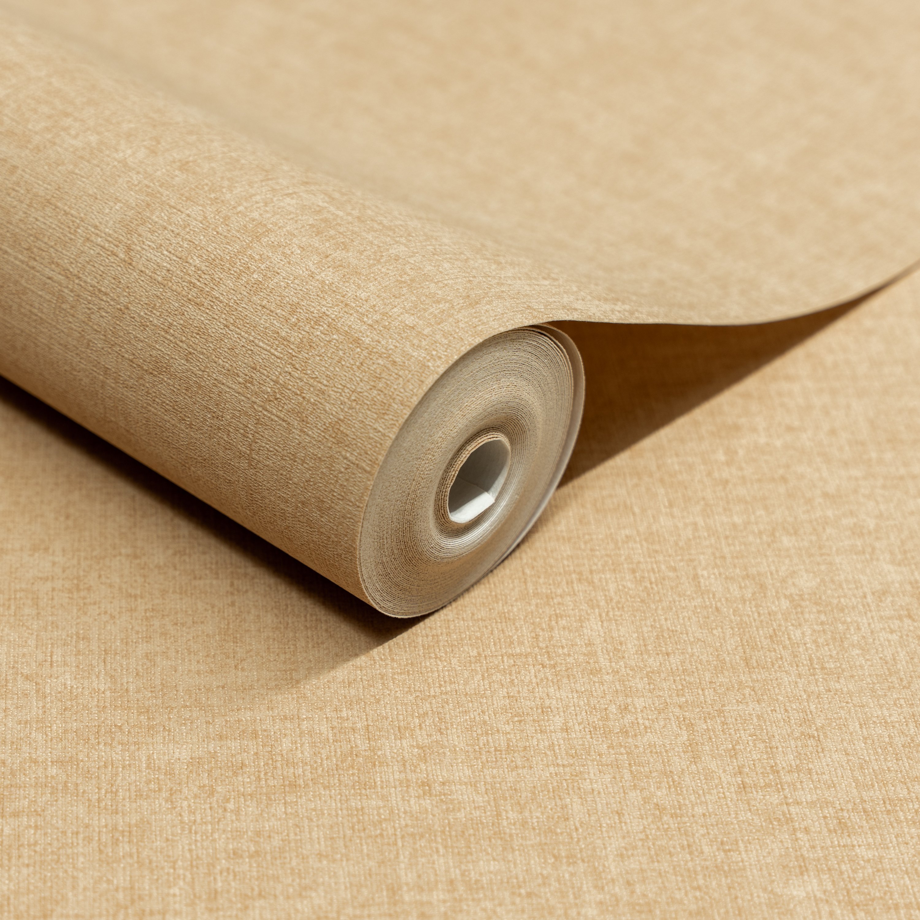 Grandeco Solena Brushed Check Weave Hessian Textured Plain Wallpaper - Plaster