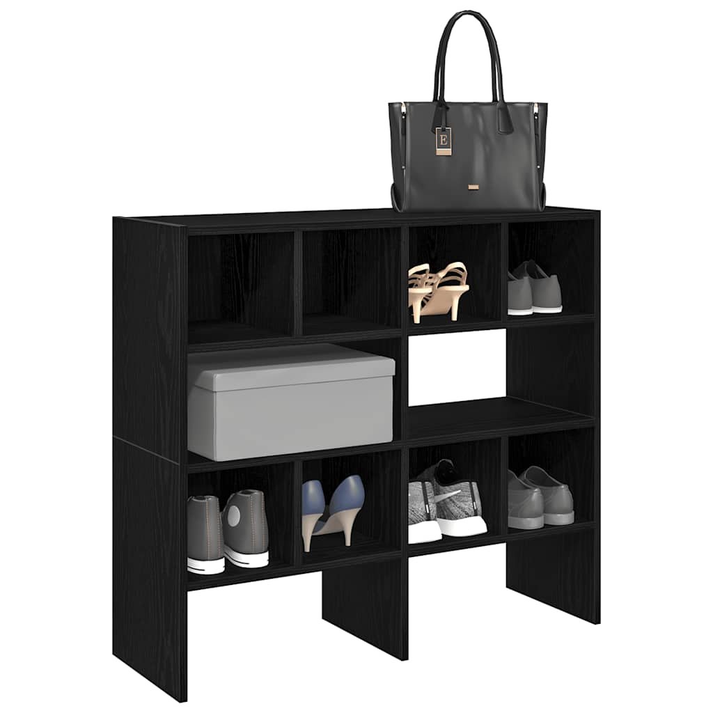 Walplus Pack of 2 Shoe Racks Stackable - Black Oak - 89.5 x 30 x 40 cm
