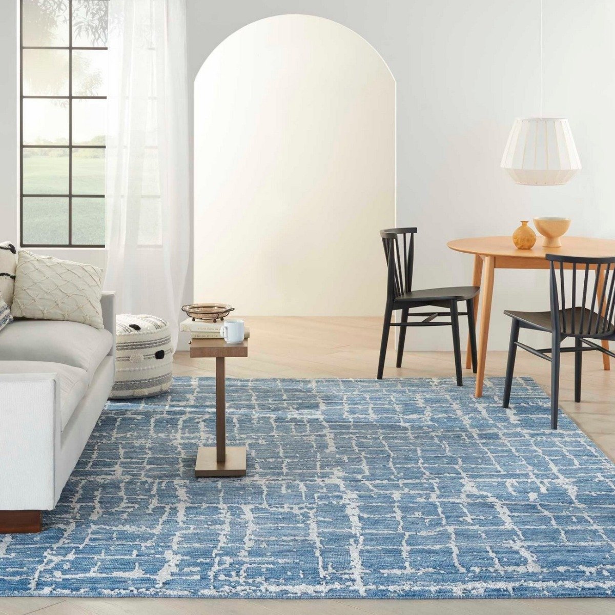 Mega Flooring Blue Handmade Abstract Rug - 61 x 91cm