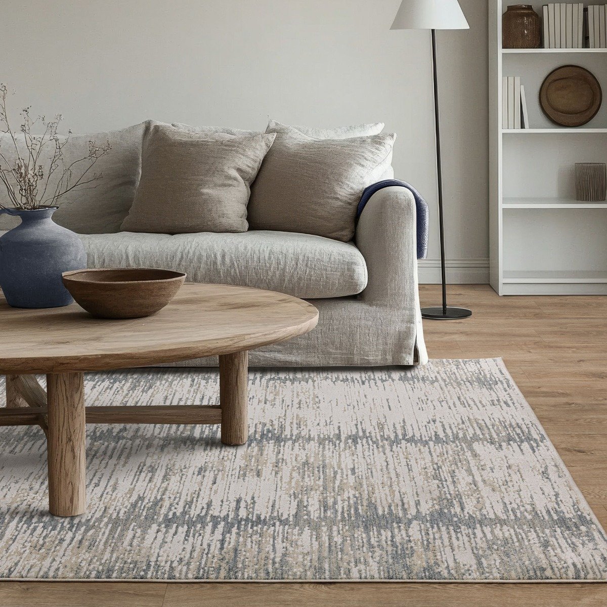 Mega Flooring Blue Modern Abstract Rug - 120 x 160cm