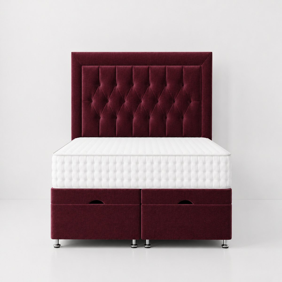 Comfy Deluxe  Cassie 6ft Superking  End Lift Ottoman Bed Set - Burgundy
