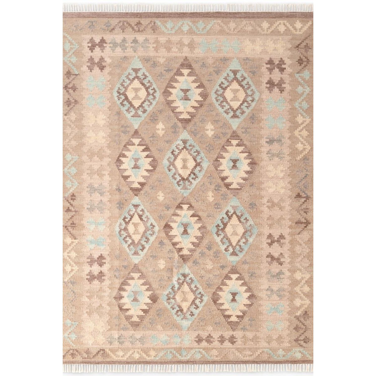 Hanse Home Beige Kamal Afghan Kelim Reversible Rug - 120 x 170cm