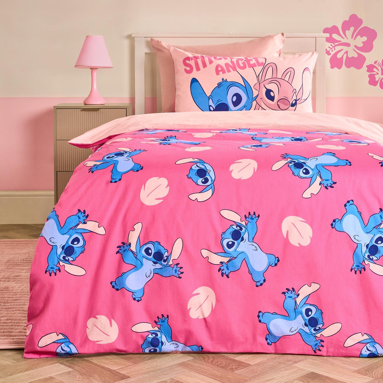 OHS Kids Stitch Cotton Blend Duvet Cover Set Pink - Single