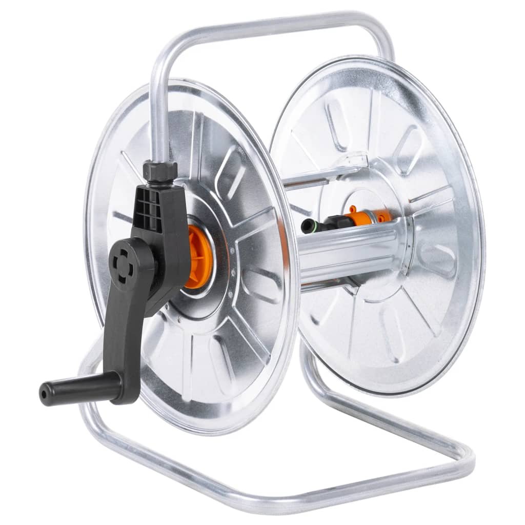 Walplus Hose Reel Wall Mounted for Hose - Silver and Black - 46.5 x 35 x 42 cm
