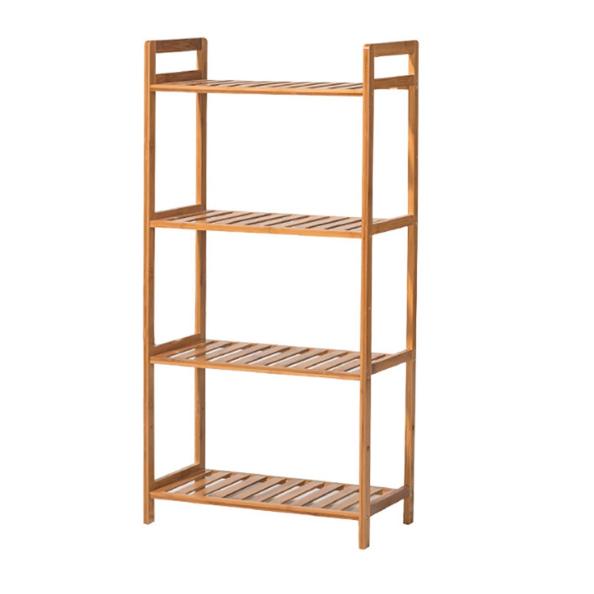 Living and Home 4-Tier 50cm Bamboo Slatted Standing Bookshelf Unit - Brown