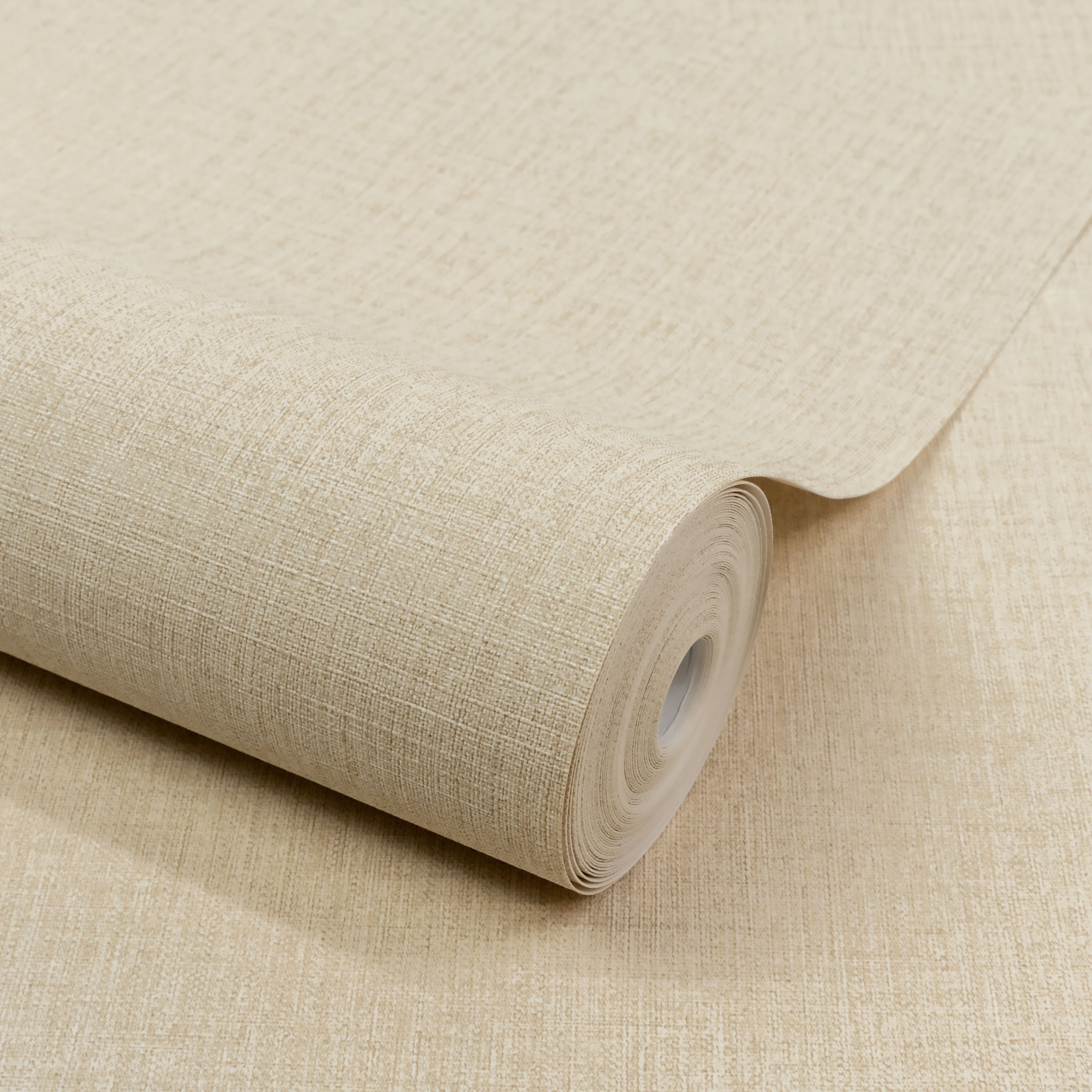 Grandeco Boutique Trente Linen Effect Embossed Wallpaper - Sandy Beige