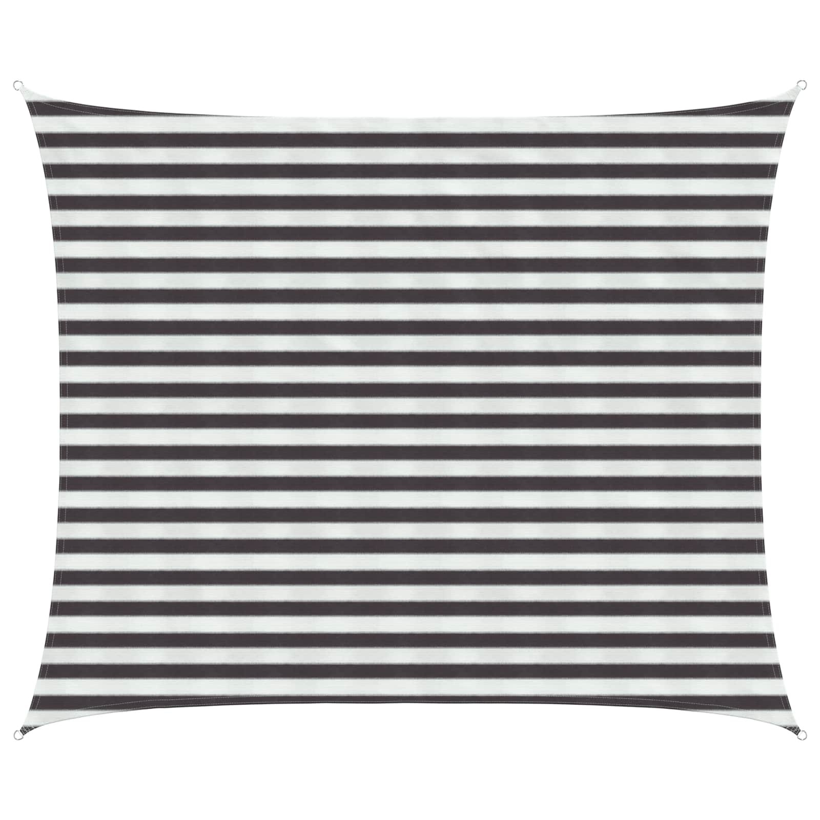 Walplus Rectangular HDPE Sun Shade Sail - Anthracite and White - 250 x 300 cm