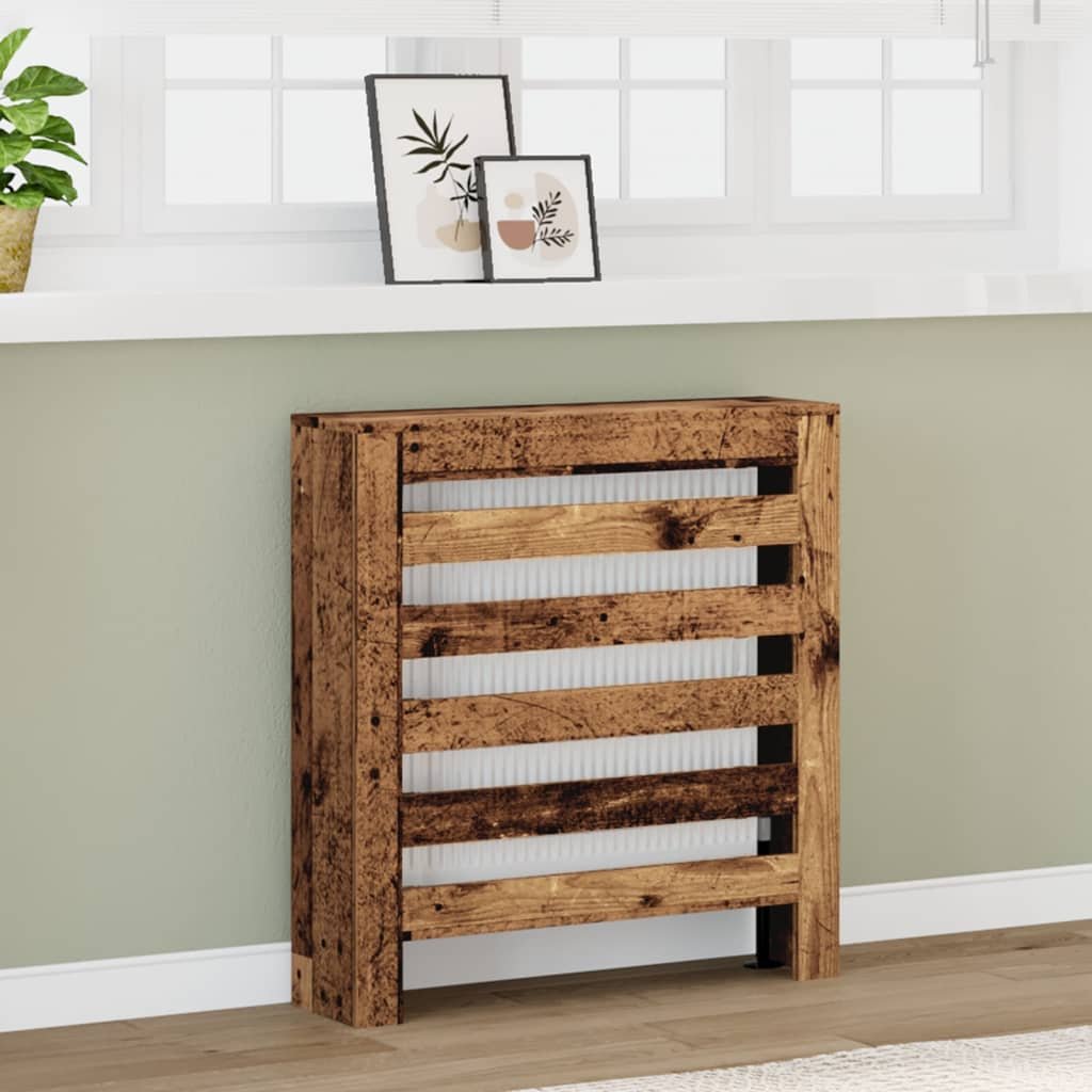 Walplus Engineered Wood Radiator Cover - Old Wood - 78 x 20 x 82 cm