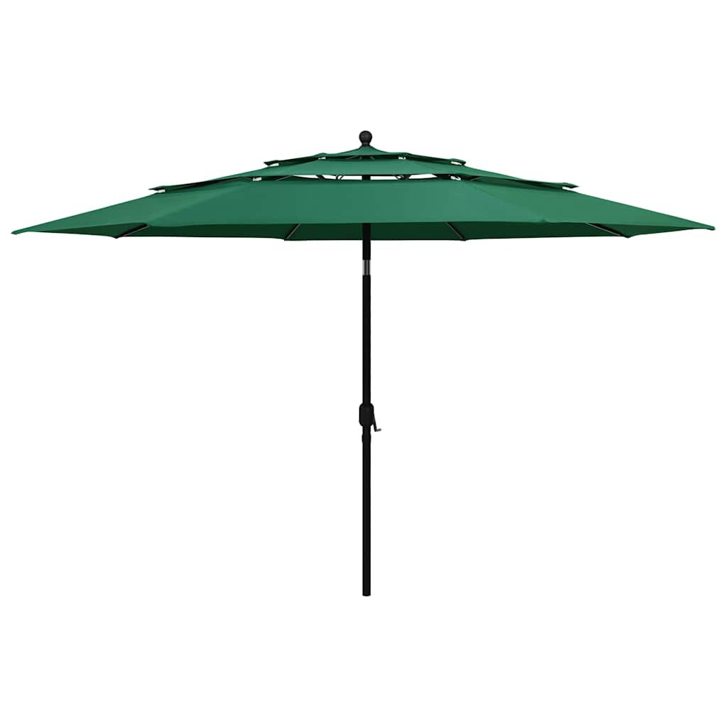 Walplus Polyester Garden Parasol - Green - 350 x 260 cm