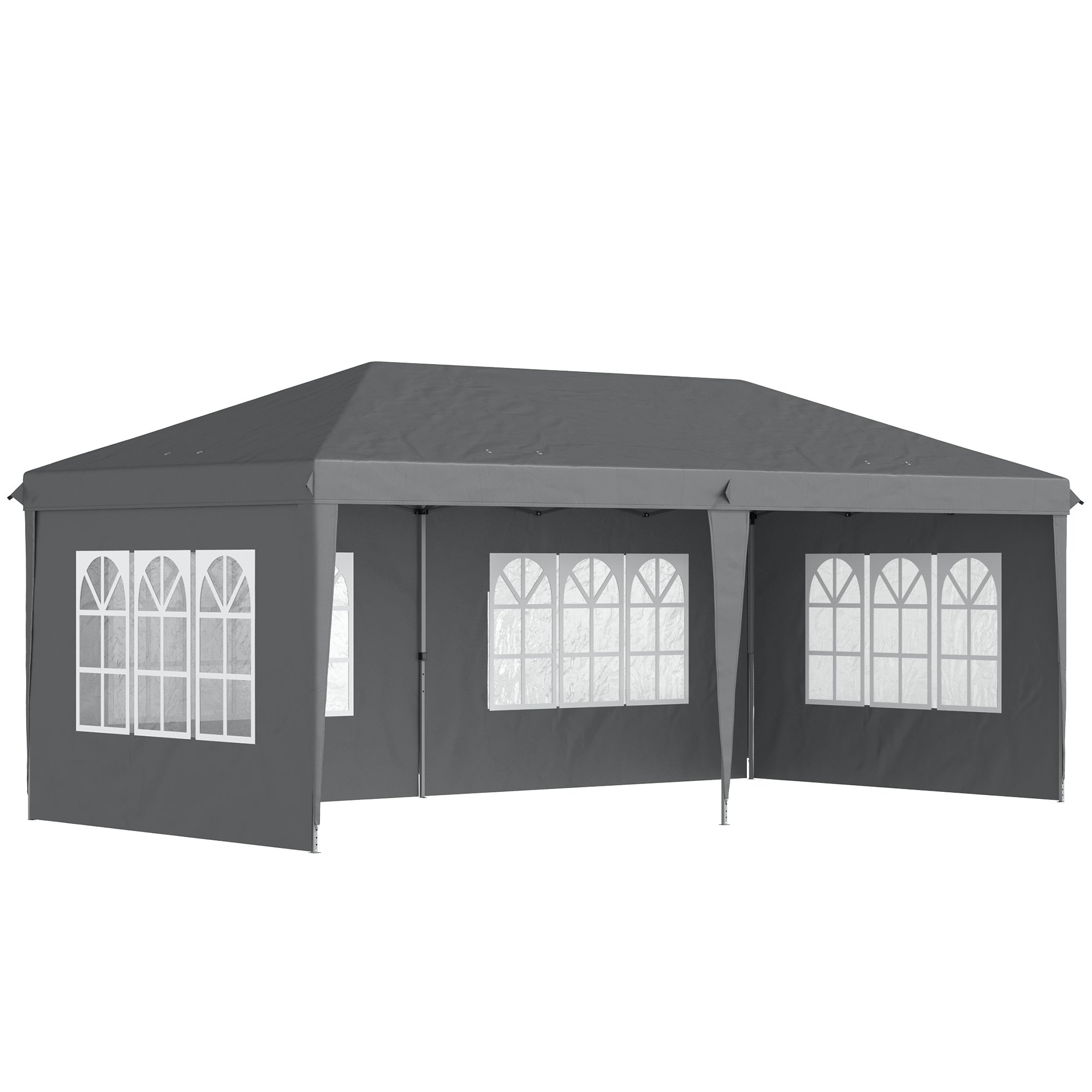 Outsunny Adjustable Side Wall Pop Up Gazebo - Grey