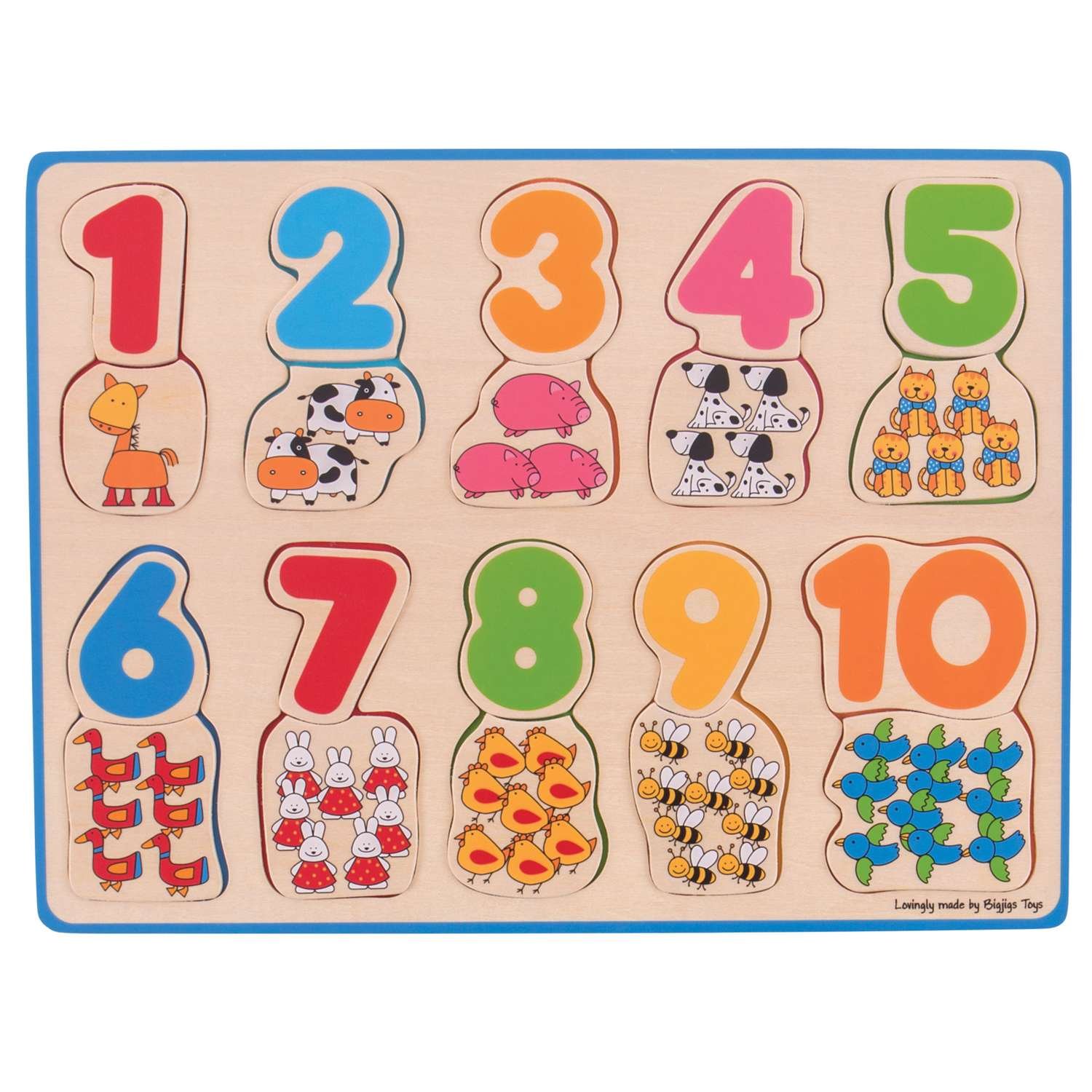 Bigjigs Toys Number and Colour Matching Puzzle - 12 Months +