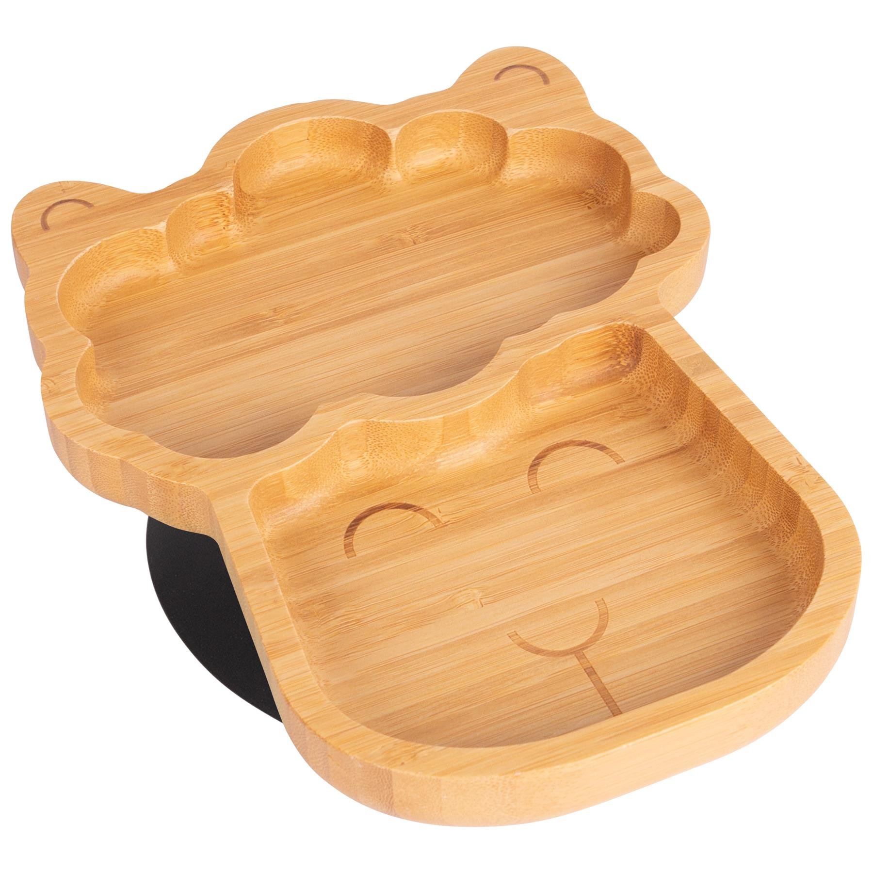 Tiny Dining Children's Bamboo Suction Llama Plate - Black