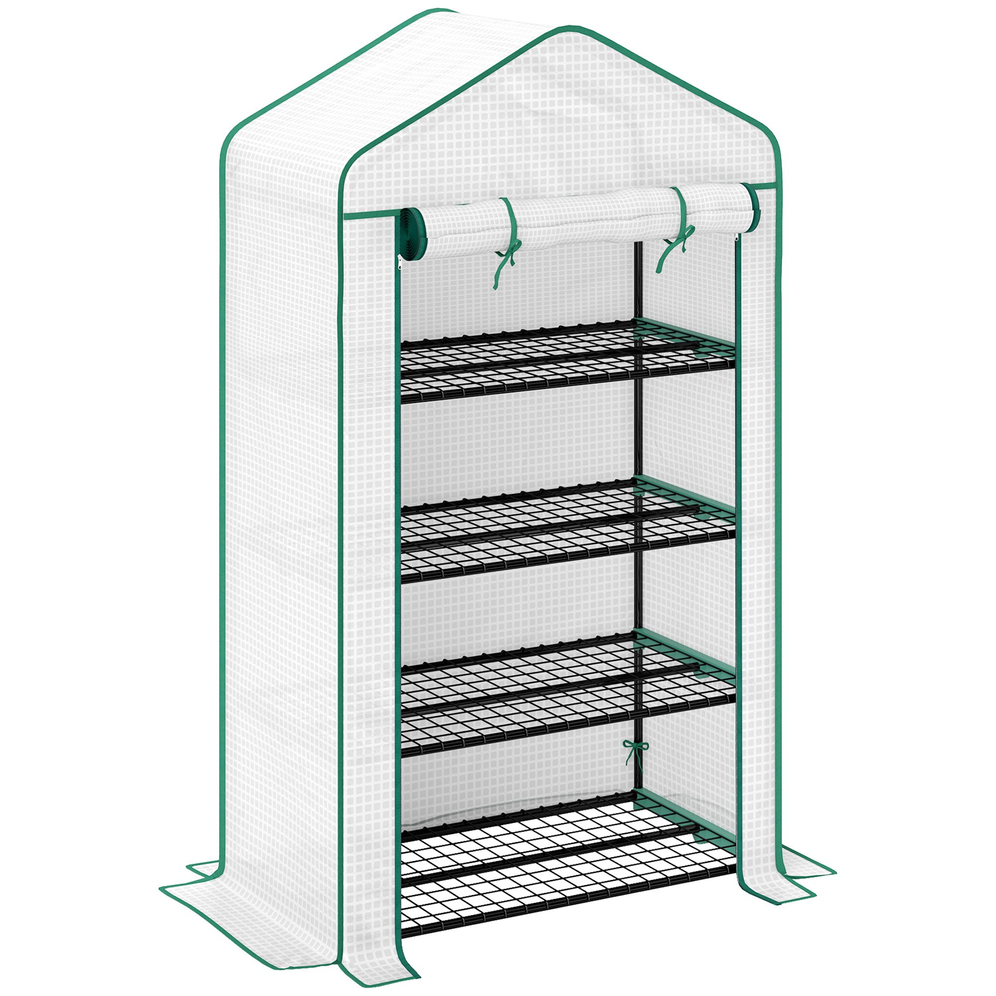 Outsunny Reinforced PE Mini Greenhouse – White