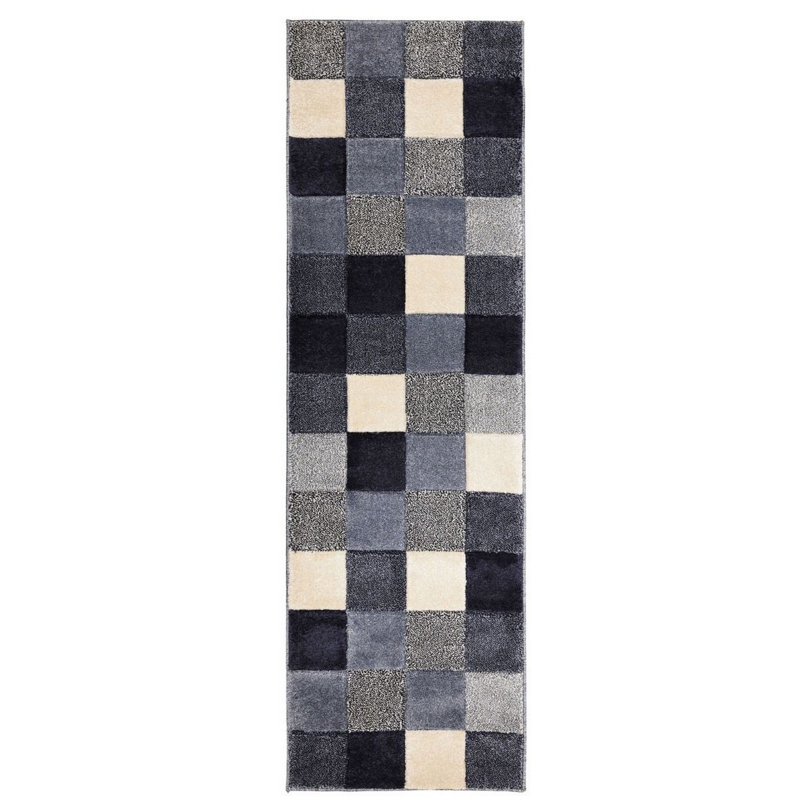 Mega Flooring Blue Modern Geometric Runner - 60 x 200cm