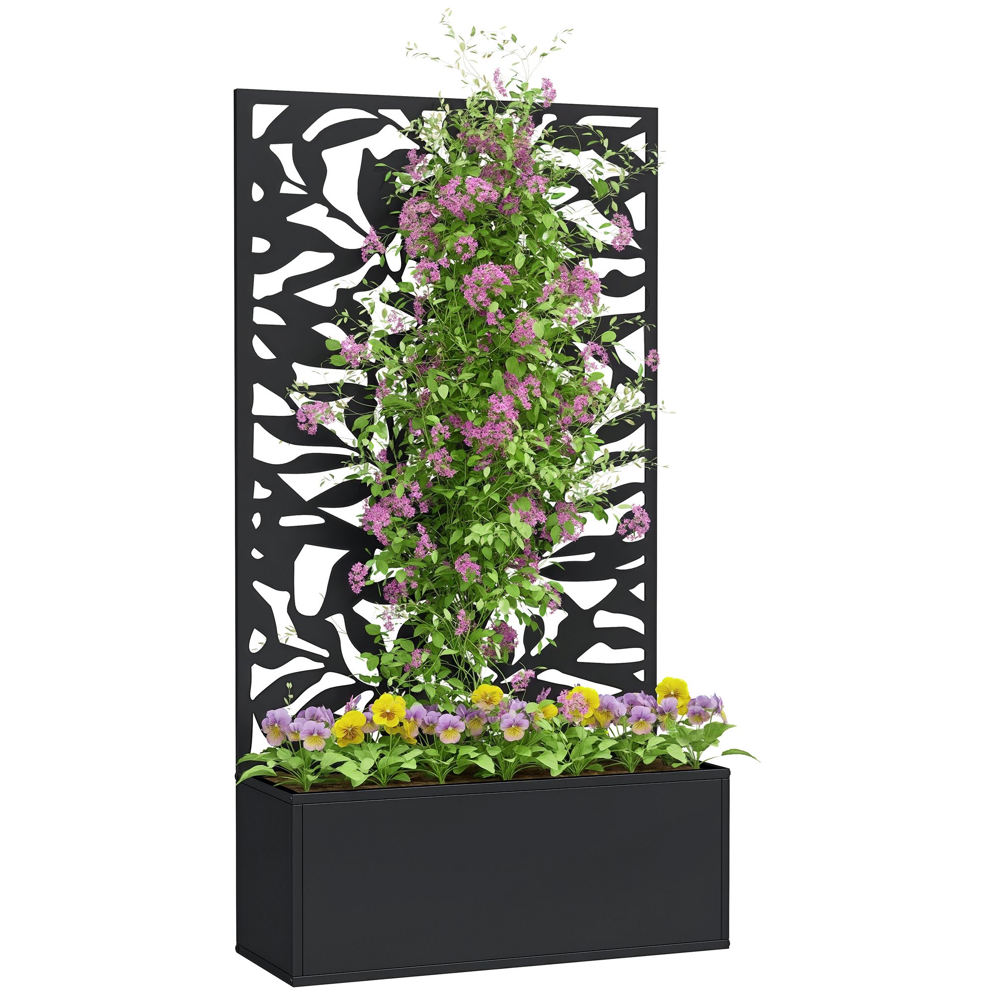 Outsunny Metal Wall Mounted or Freestanding Raised Bed- Black