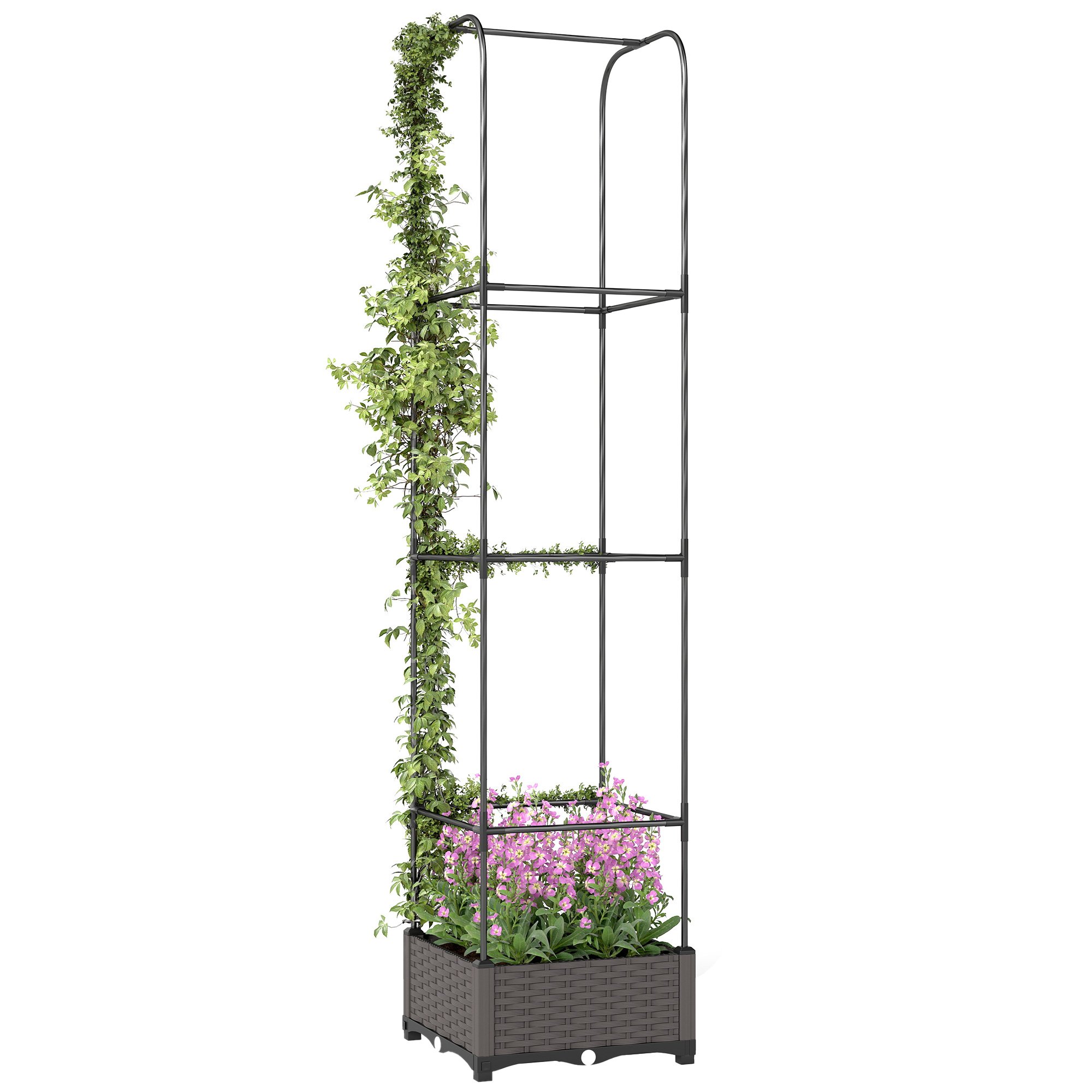 Outsunny Raised Garden Bed with Drainage Holes - Black