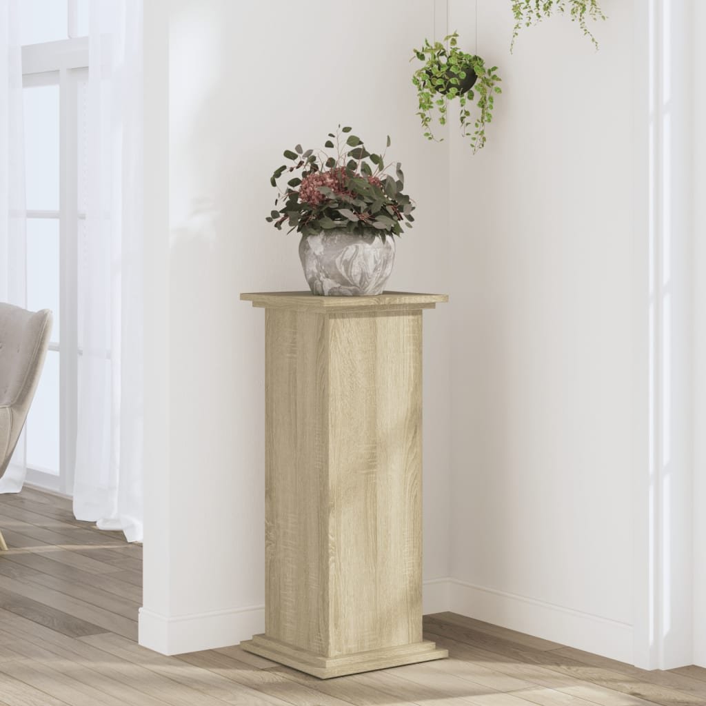 Walplus Engineered Wood Plant Stand - Sonoma Oak - 33 x 33 x 80 cm