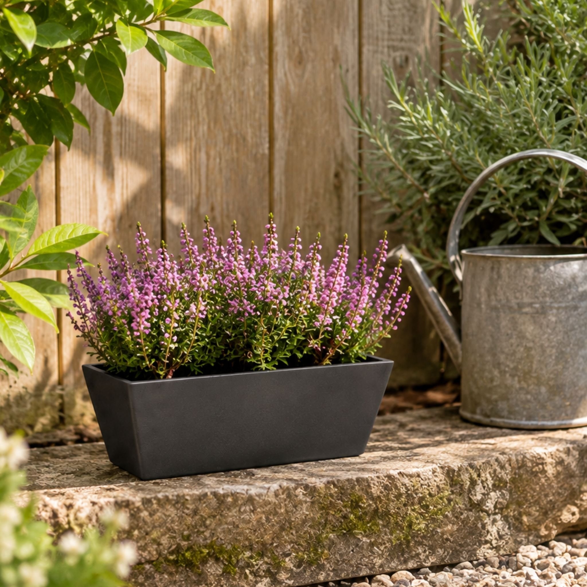 Fargro Home and Garden 4L Polystone X-Small Window Box Planter - Charcoal Black