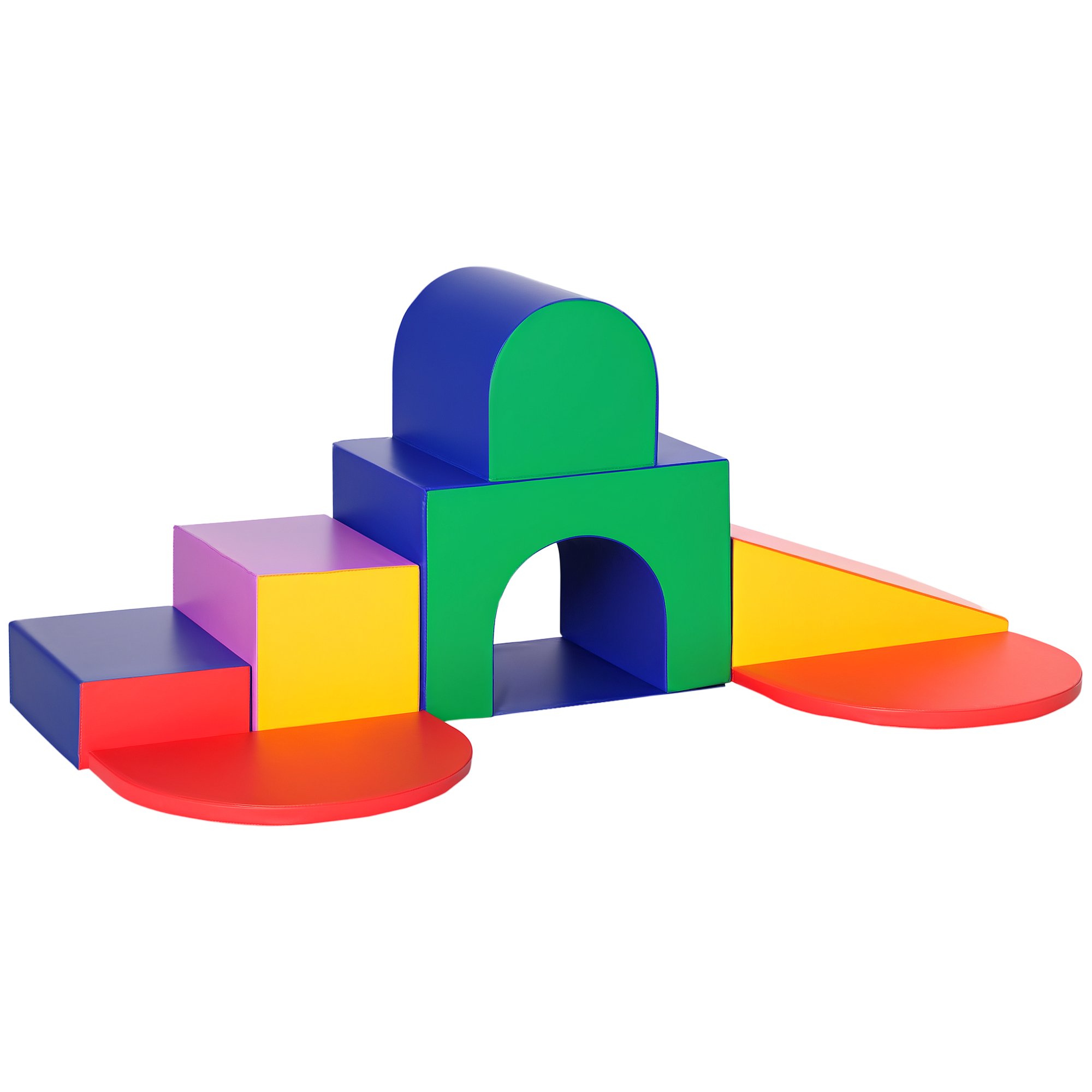 HOMCOM 7 Piece Climb Crawl Foam Indoor Kids Soft Play Set - Multicoloured