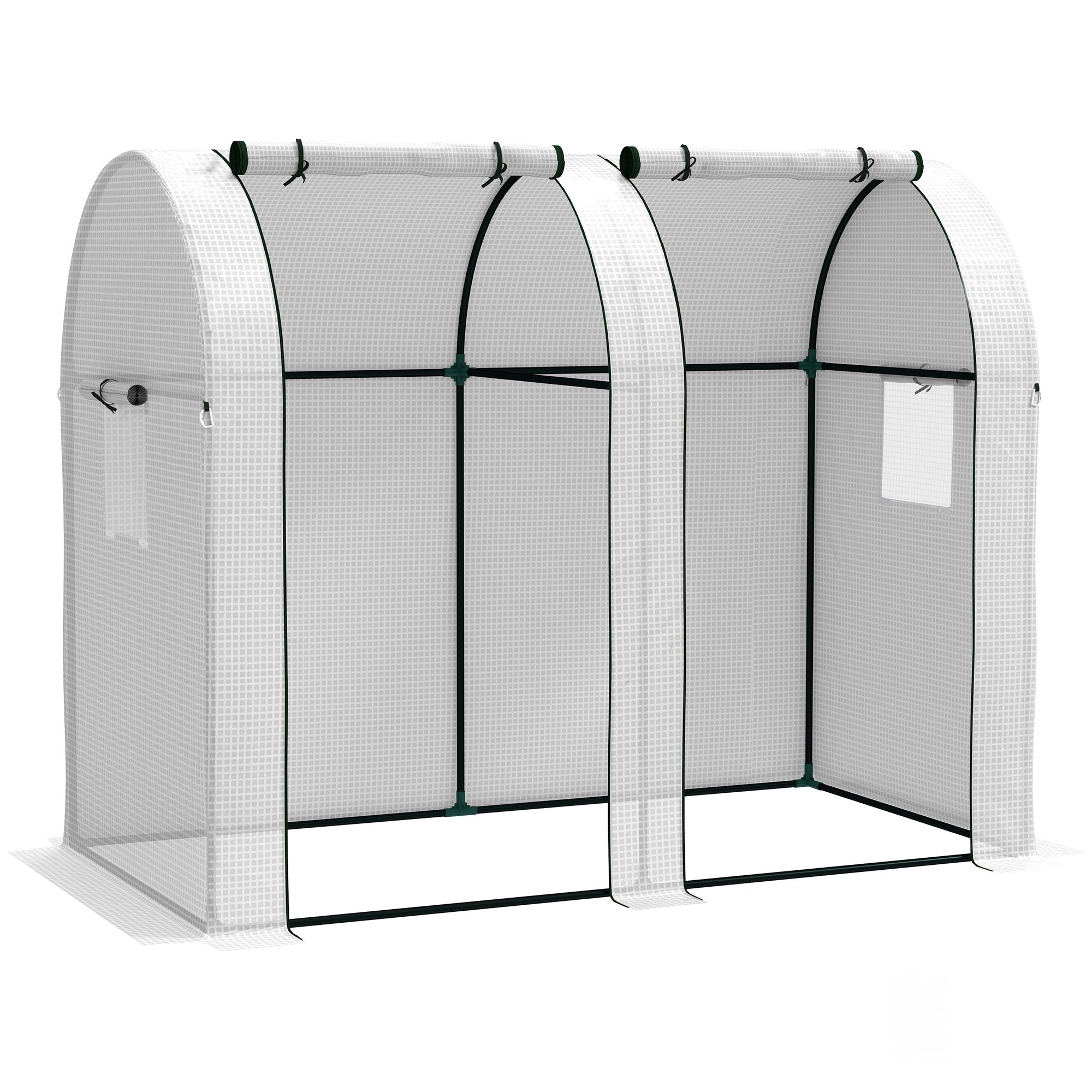 Outsunny 2 Doors 4 Mesh Window Greenhouse – White
