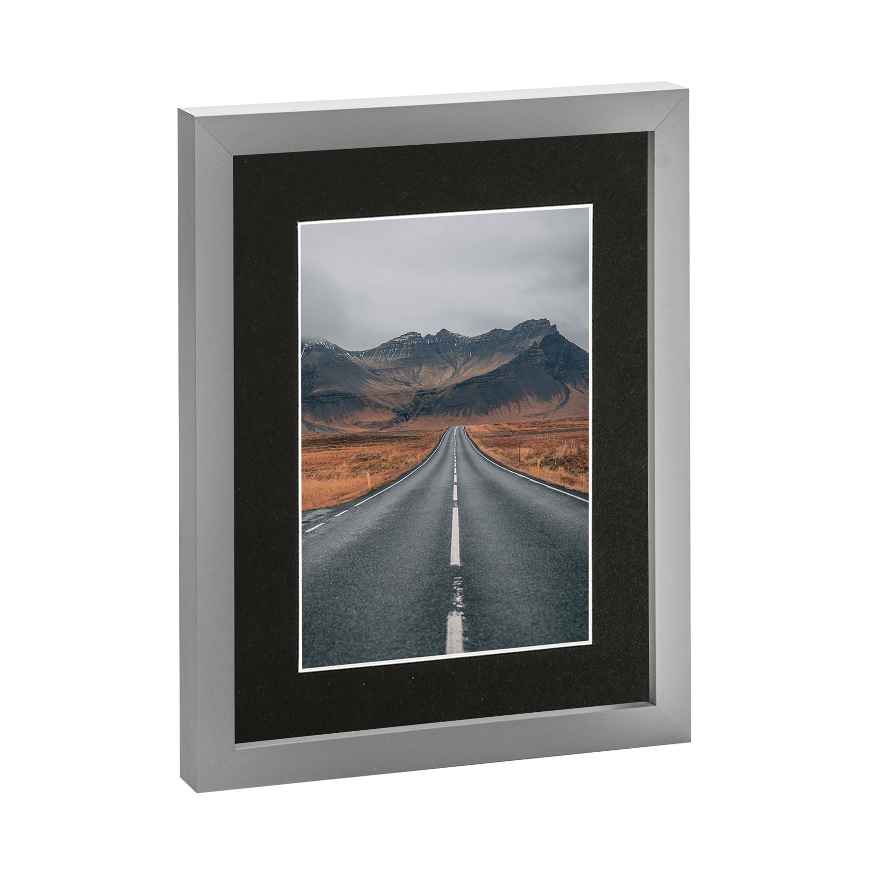 Nicola Spring 8 x 10" Photo Frame with 5 x 7" Black Mount - Grey