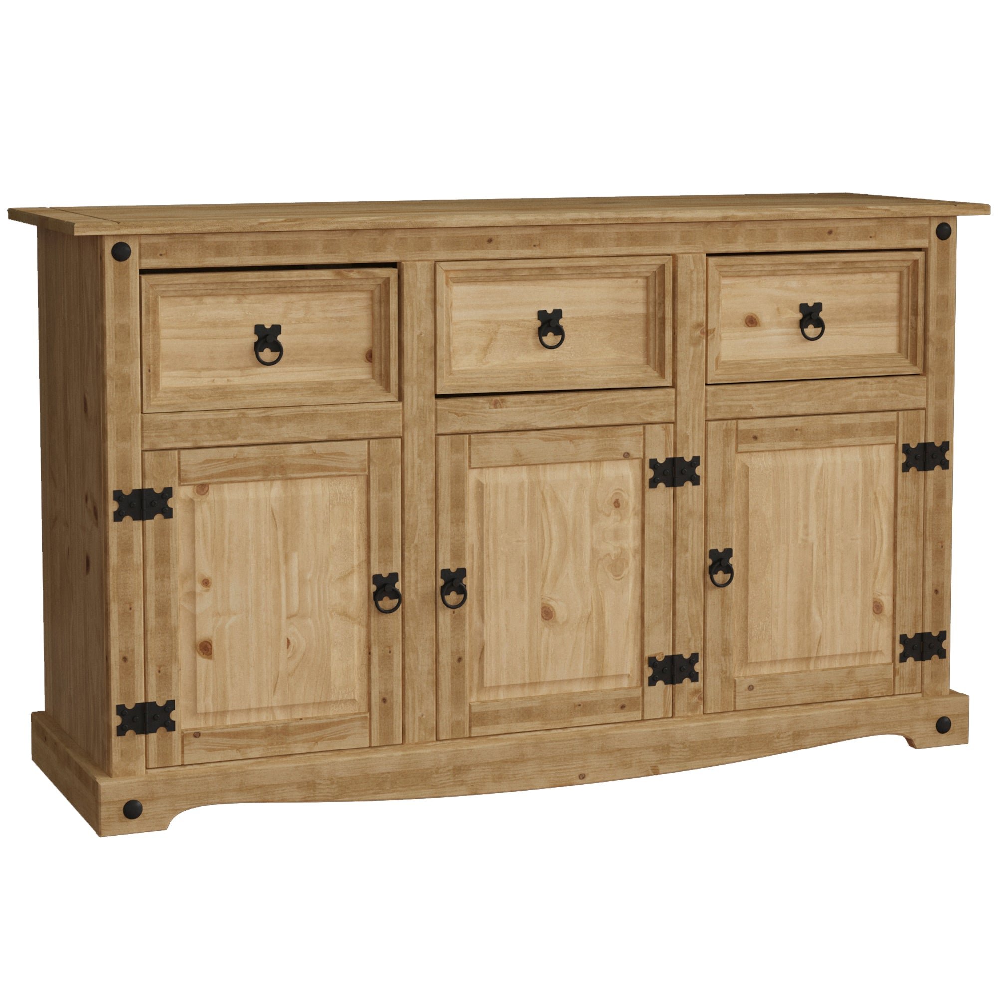 Vida Designs Corona 3 Door 3 Drawer Sideboard - Pine