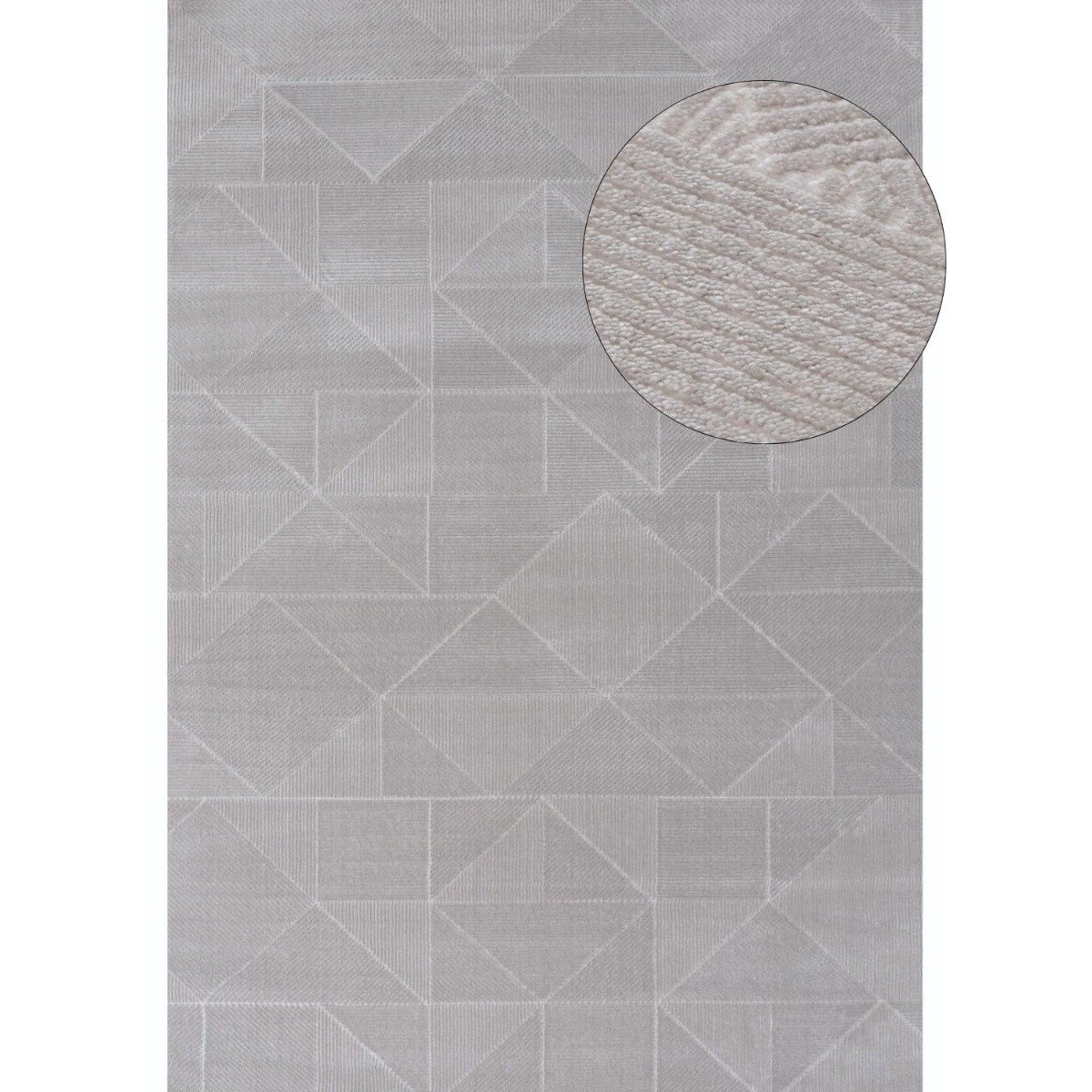 The Rugs Grey Carmel Modern Geometric Rug - 80 x 150cm