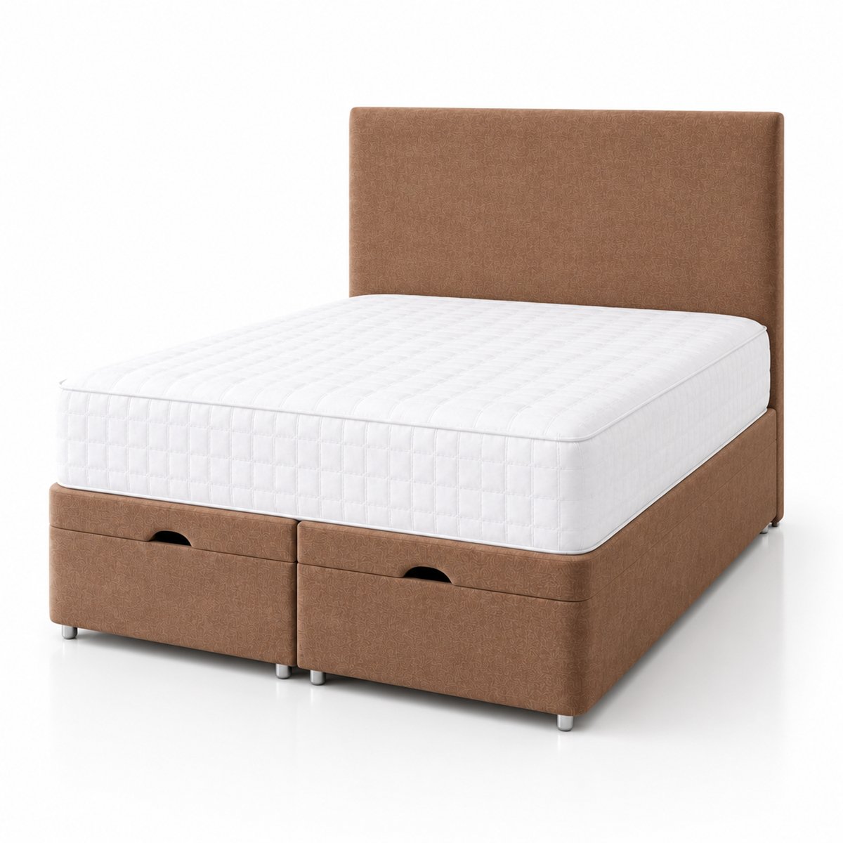 Comfy Deluxe Plain  5ft King Size  End Lift Ottoman Bed Set - Mink