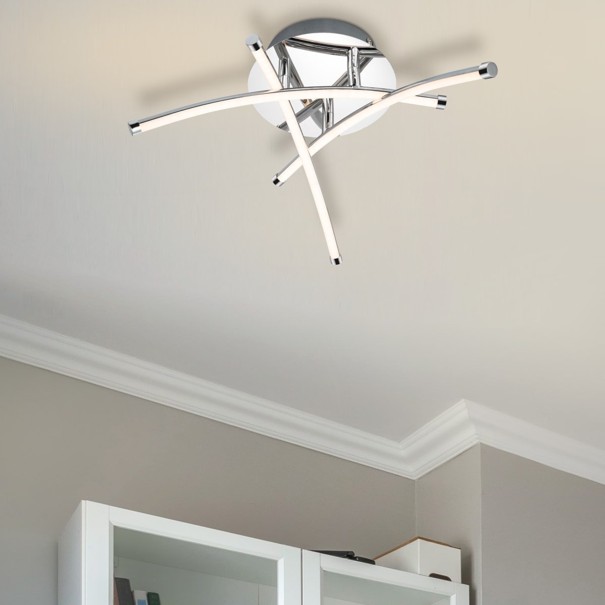 Cosylyte Hatton Mini 3 Light Integrated LED Modern Ceiling Light - Chrome
