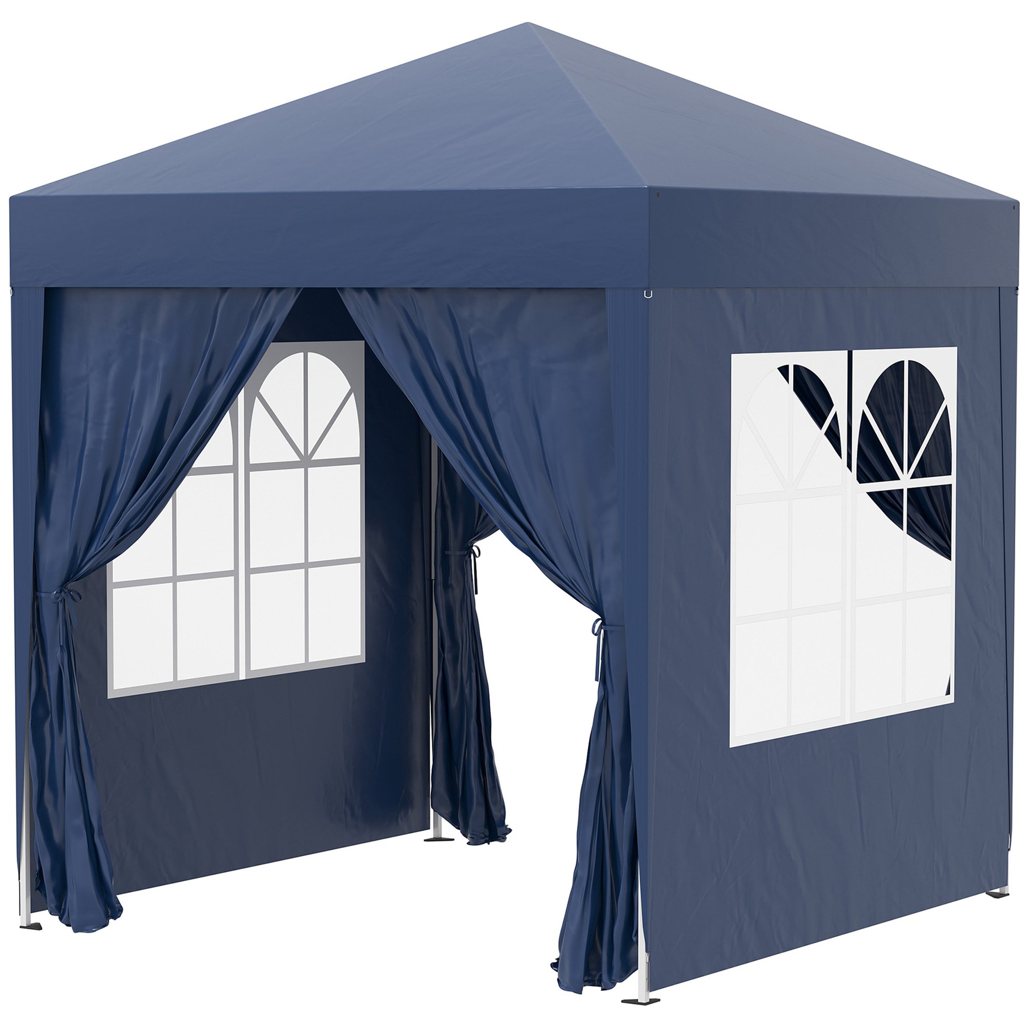 Outsunny Water Resistant Pop Up Gazebo with Sidewalls – Blue