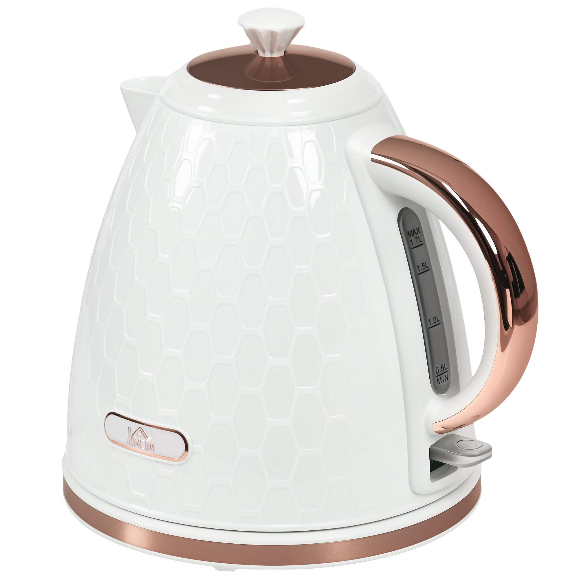 HOMCOM Auto Shut Off Electric Kettle with Anti scale Filter - Cream White